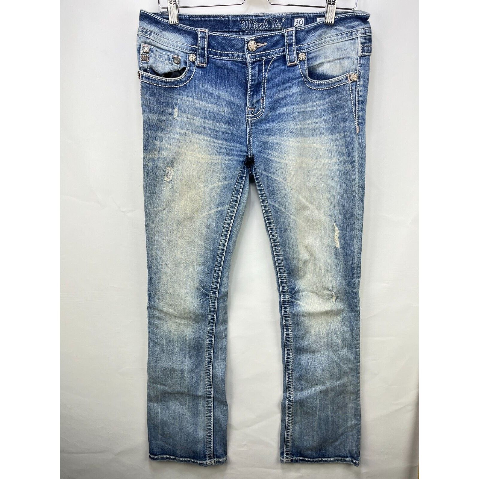 Miss Me × Vintage Vintage Y2K Miss Me Jeans Mid Rise Boot Flare Size 30 x 34 Size 30" / US 8 / IT 44 - 4 Thumbnail