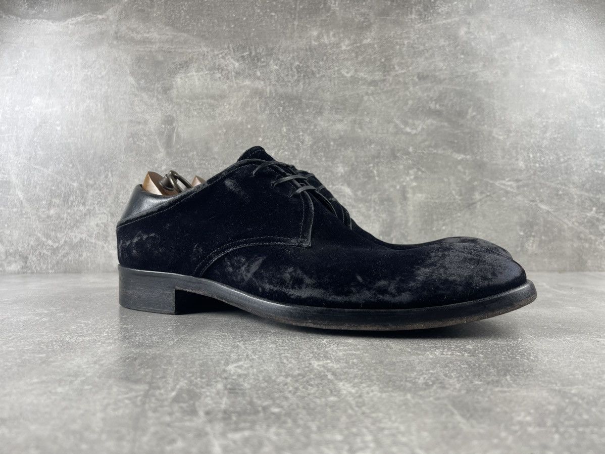 Jo Ghost Jo Ghost Avant Garde Distressed Velvet Derby Shoes Black Size US 12 / EU 45 - 2 Thumbnail