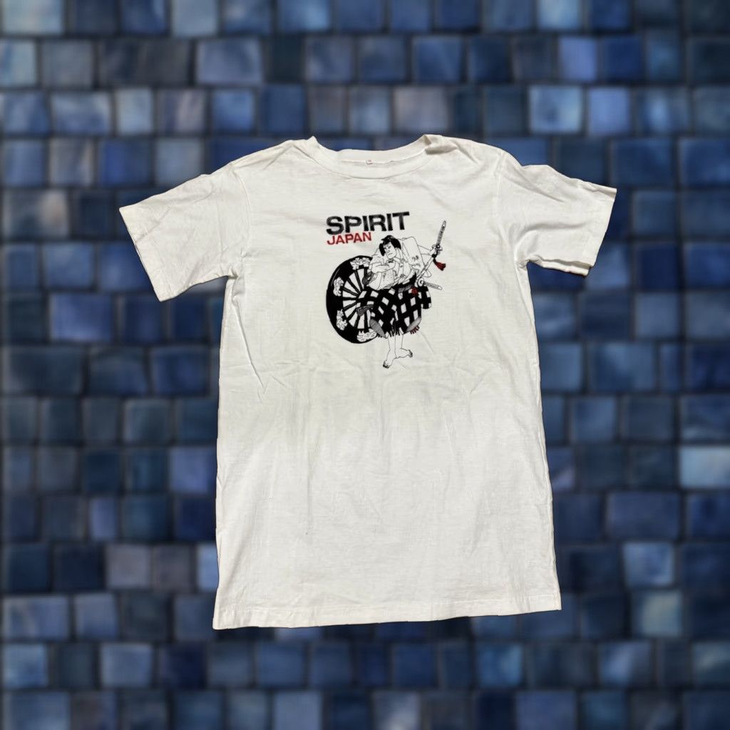 ESPIRIT VINTAGE Spirit Japan Japanese Art Graphic Shirt Single Stitch Mens M White 70s 80s Japan Spirit Shirt Mens M White Size US M / EU 48-50 / 2 - 1 Thumbnail