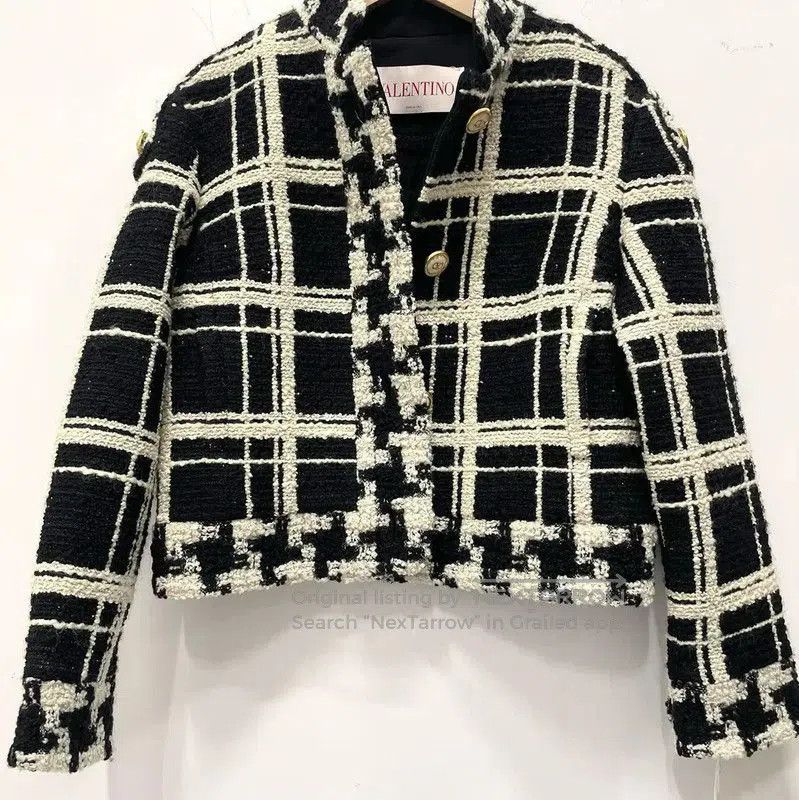 Valentino Valentino Women's Colorblock Houndstooth Jacket . Size M / US 6-8 / IT 42-44 - 1 Thumbnail