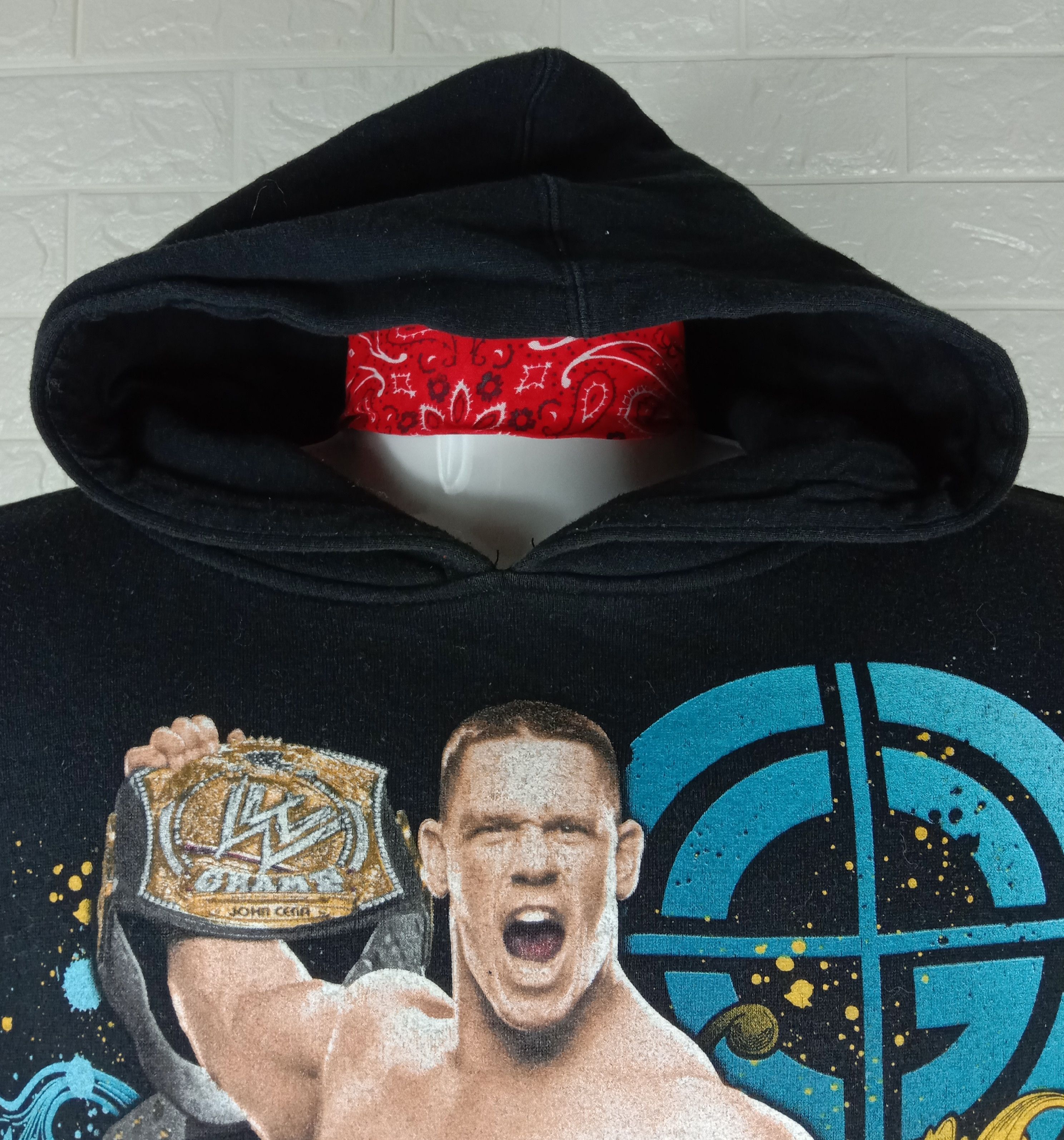WWE Vintage 2007 WWE John Cena Over Printed Hoodie Sweatshirt Size US L / EU 52-54 / 3 - 4 Thumbnail