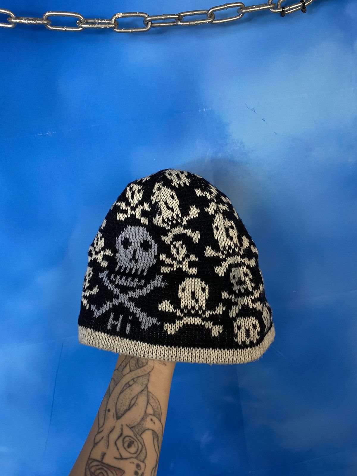 Japanese Brand × Vintage 🔥 Kapital style vintage skull hat y2k sk8 Size ONE SIZE - 5 Thumbnail