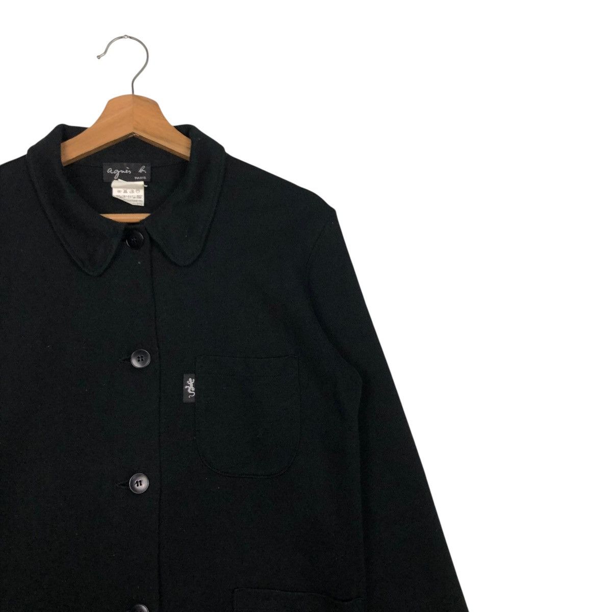 agnes b. 🔥RICH BLACK VINTAGE CHORE JACKET AGNES B. PARIS Size US S / EU 44-46 / 1 - 8 Thumbnail