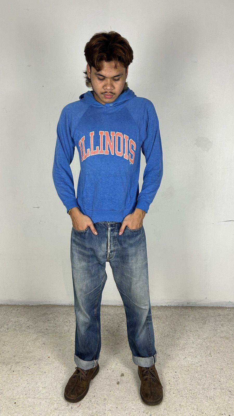 Vintage 1980s Illinois Collegiate Hoodie Size US M / EU 48-50 / 2 - 2 Thumbnail