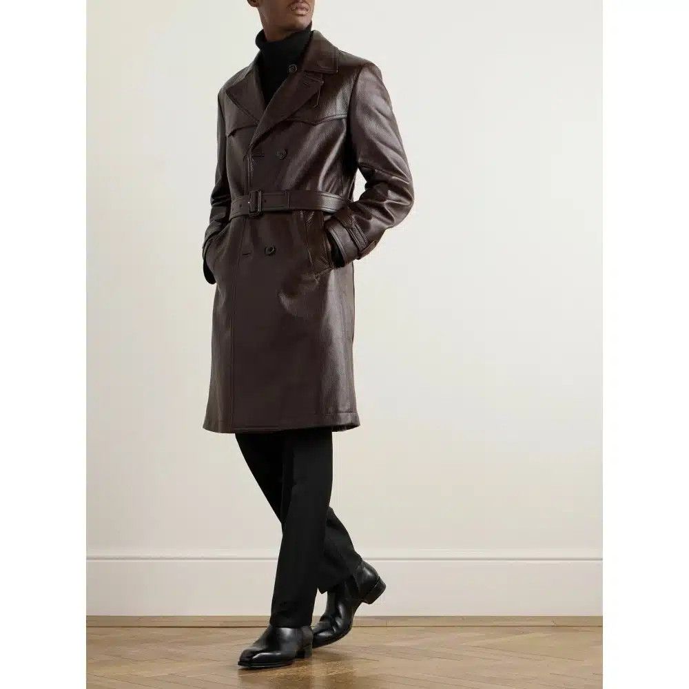 Tom Ford o1loc1c0225 LTR002 Double Breasted Leather Trench Coat Size US L / EU 52-54 / 3 - 2 Thumbnail