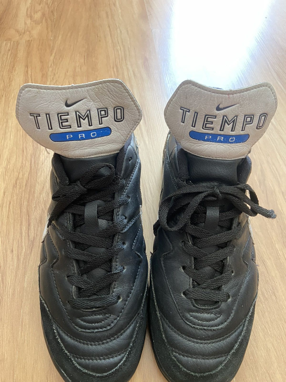 Nike Nike Tiempo 1996 Black Leather Turf Football Shoes Size US 10.5 / EU 43-44 - 3 Thumbnail