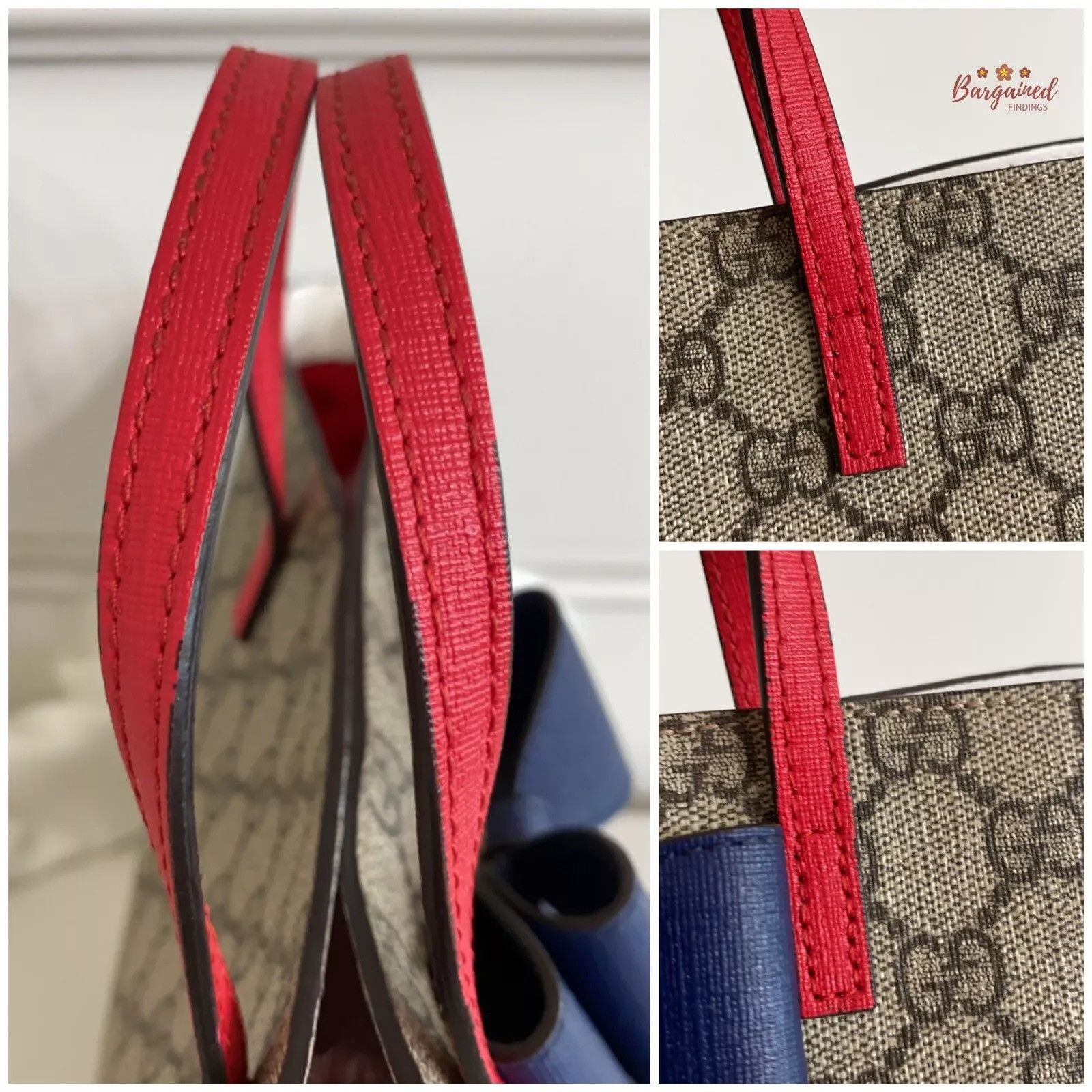 Gucci GUCCI Brown GG Supreme Monogram Leather Bow Children's Tote Size ONE SIZE - 4 Thumbnail