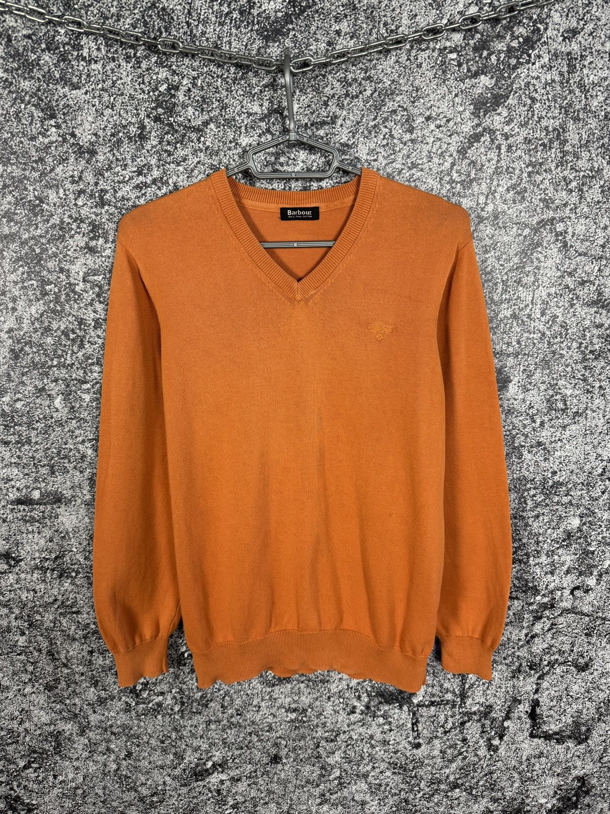 Barbour Barbour Kelso V-Neck Burnt Orange Sweater Pullover Size M Size US M / EU 48-50 / 2 - 1 Thumbnail