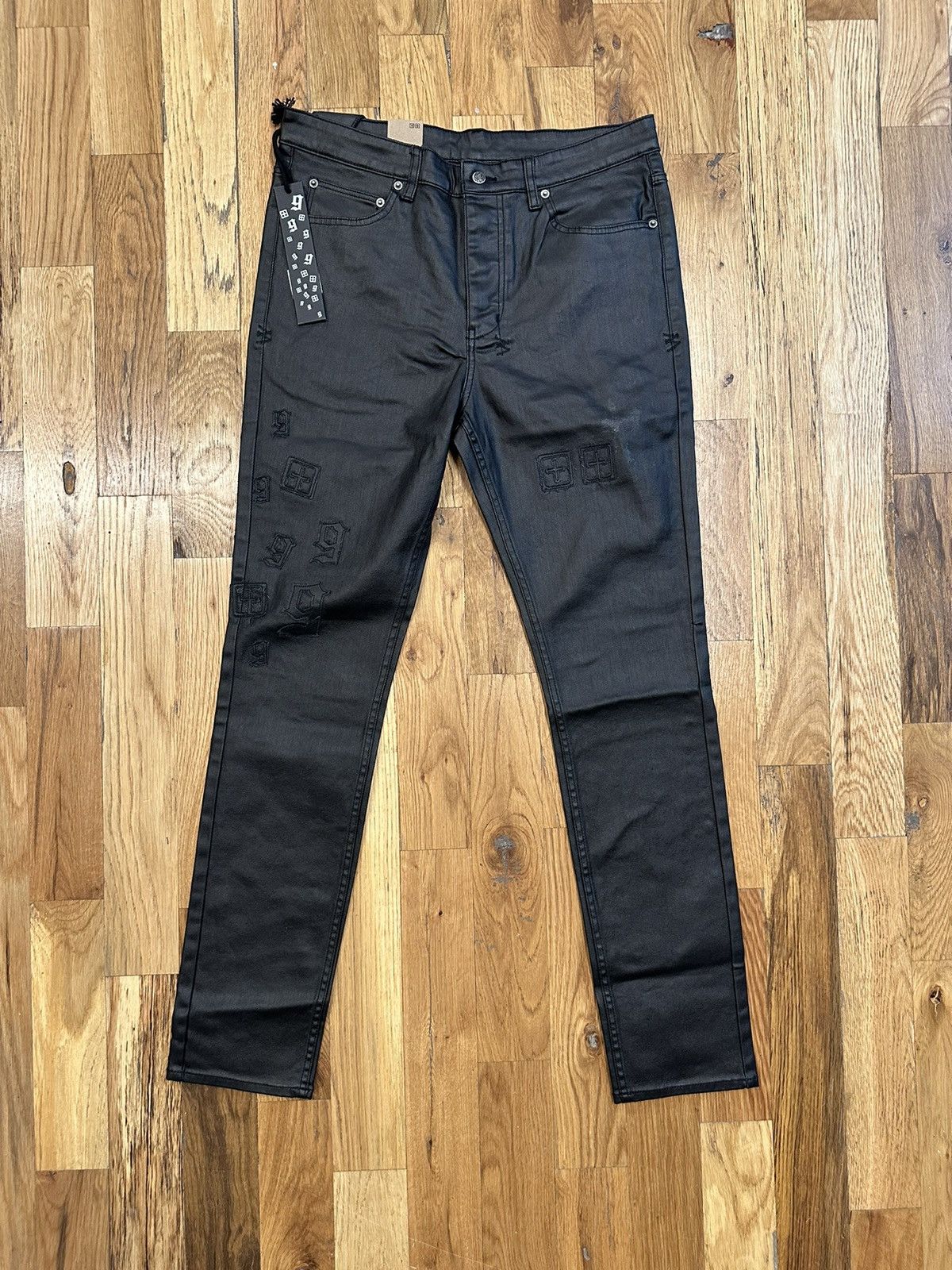 image of Ksubi 999 Juice World Black Waxed Jeans Size 34, Men's
