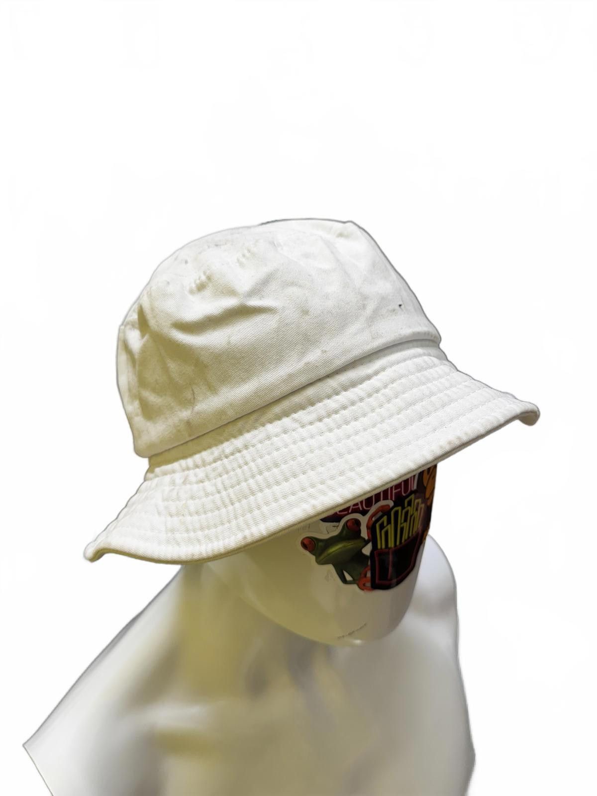 Unknown London White Cotton Bucket Hat Size ONE SIZE - 3 Thumbnail