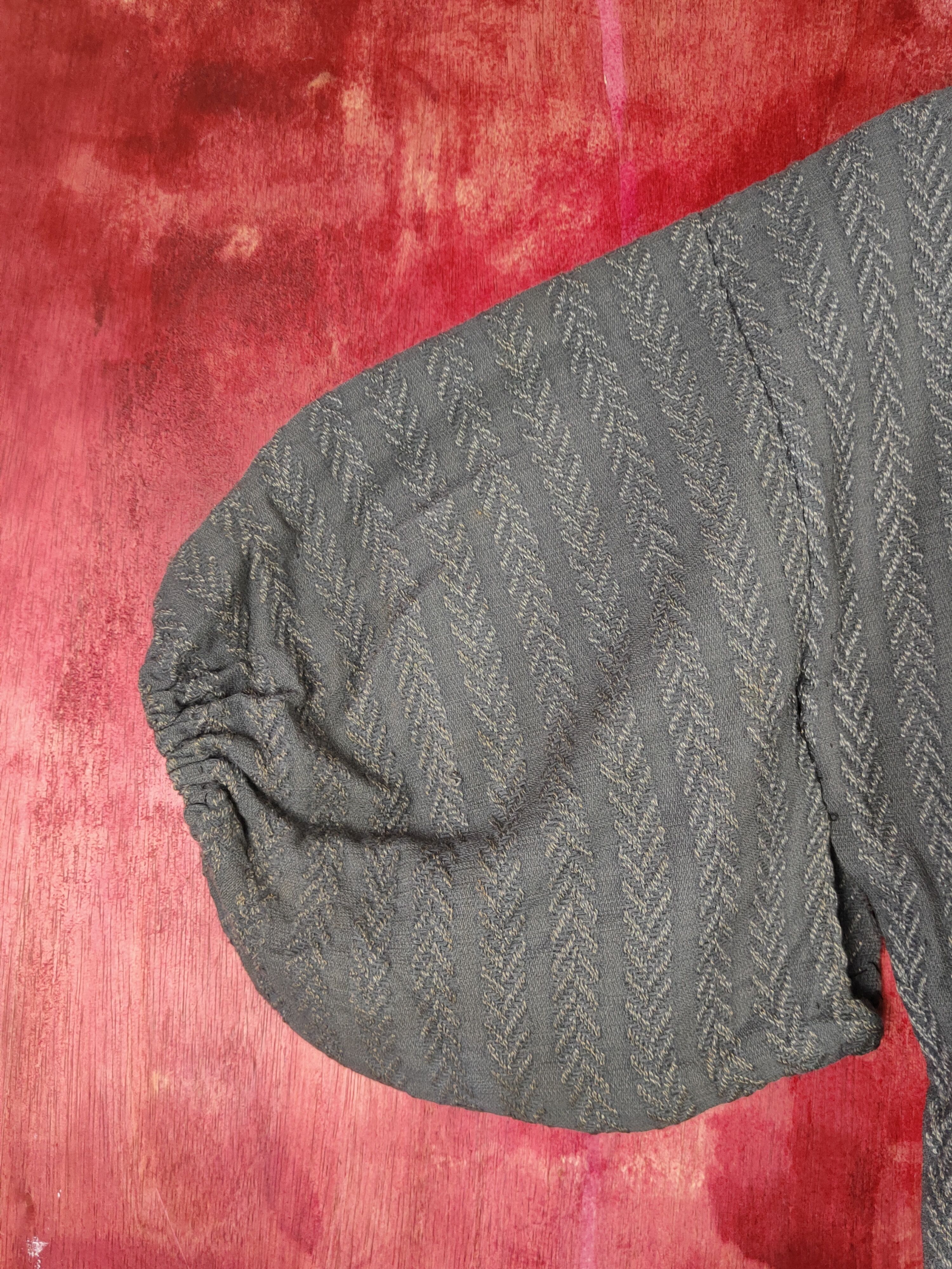 Komono Special Chiyotex vintage japan Dark Gray Kimono #S1364 Size US L / EU 52-54 / 3 - 6 Thumbnail