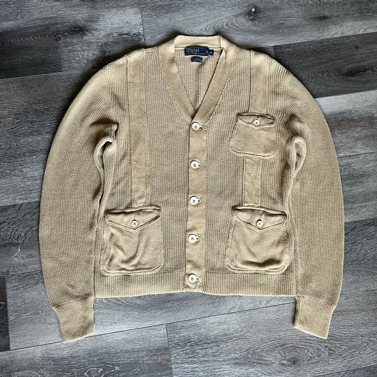 Polo Ralph Lauren Vintage 1990s Polo Ralph Lauren Cardigan Linen Sweater Camel Size US L / EU 52-54 / 3 - 1 Thumbnail
