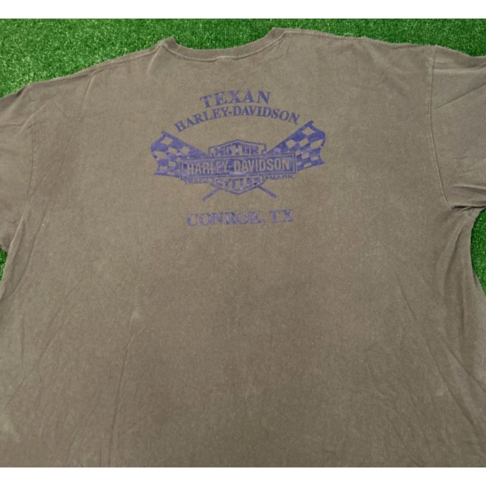 Harley Davidson VINTAGE Harley-Davidson T-Shirt Mens 3XL Gray Short Sleeve 90s Y2K Biker Grunge Hip Hop Motorcycle Punk Sailor Sexy Girl VTG Size US XXL / EU 58 / 5 - 2 Thumbnail