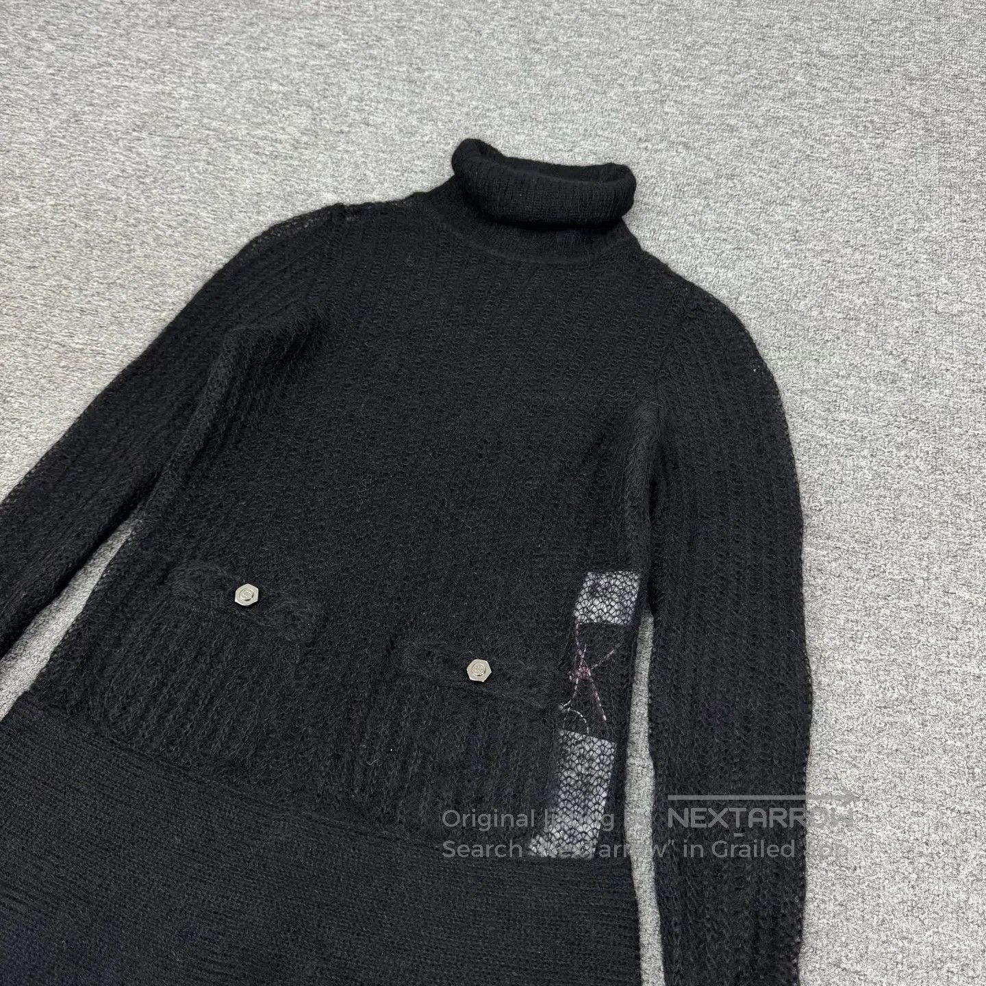 Chanel Chanel size 34 Black knitted dress with a high neckline| Size S / US 4 / IT 40 - 3 Thumbnail