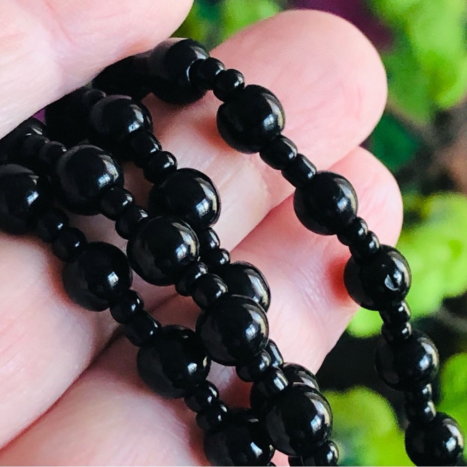 Handmade Hand crafted black chalcedony elephant stone necklace Size ONE SIZE - 12 Thumbnail