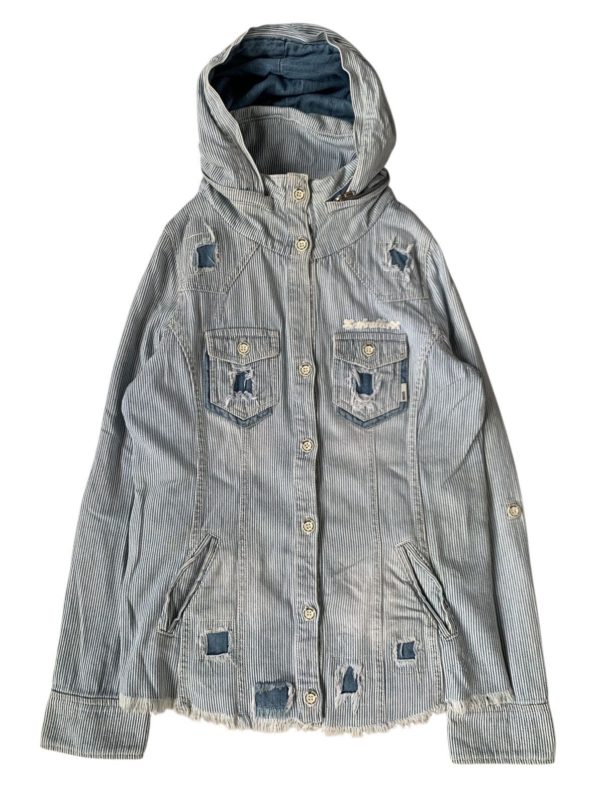 Le Grande Bleu (L.G.B.) Japanese BACKS ripped LGB bono style jacket destroyed Size US S / EU 44-46 / 1 - 4 Thumbnail