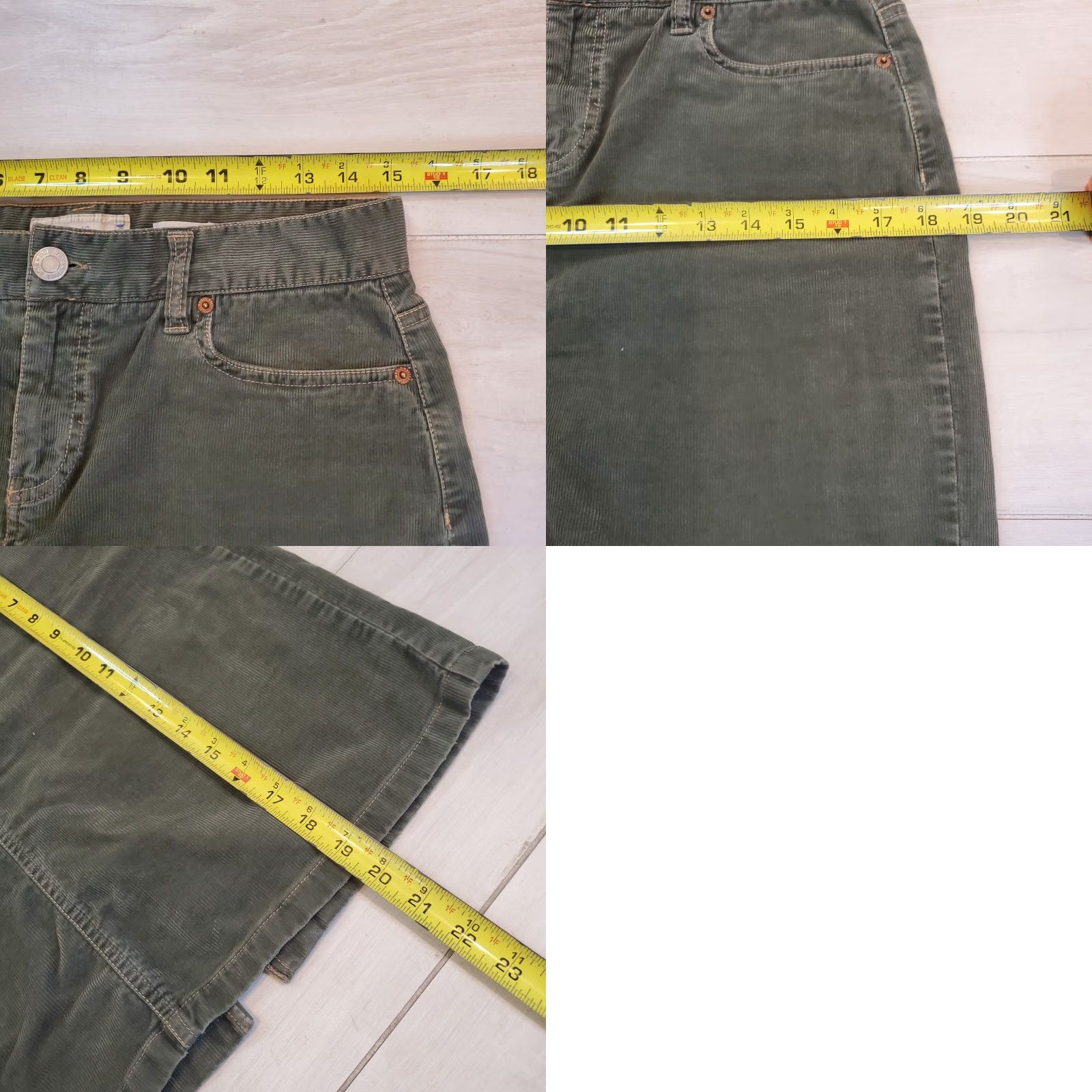 Old Navy VINTAGE Old Navy Corduroy Skirt Green 4 Mini Short Mid Rise Zipper Button 90s Grunge Womens Size 27" / US 4 / IT 40 - 8 Thumbnail