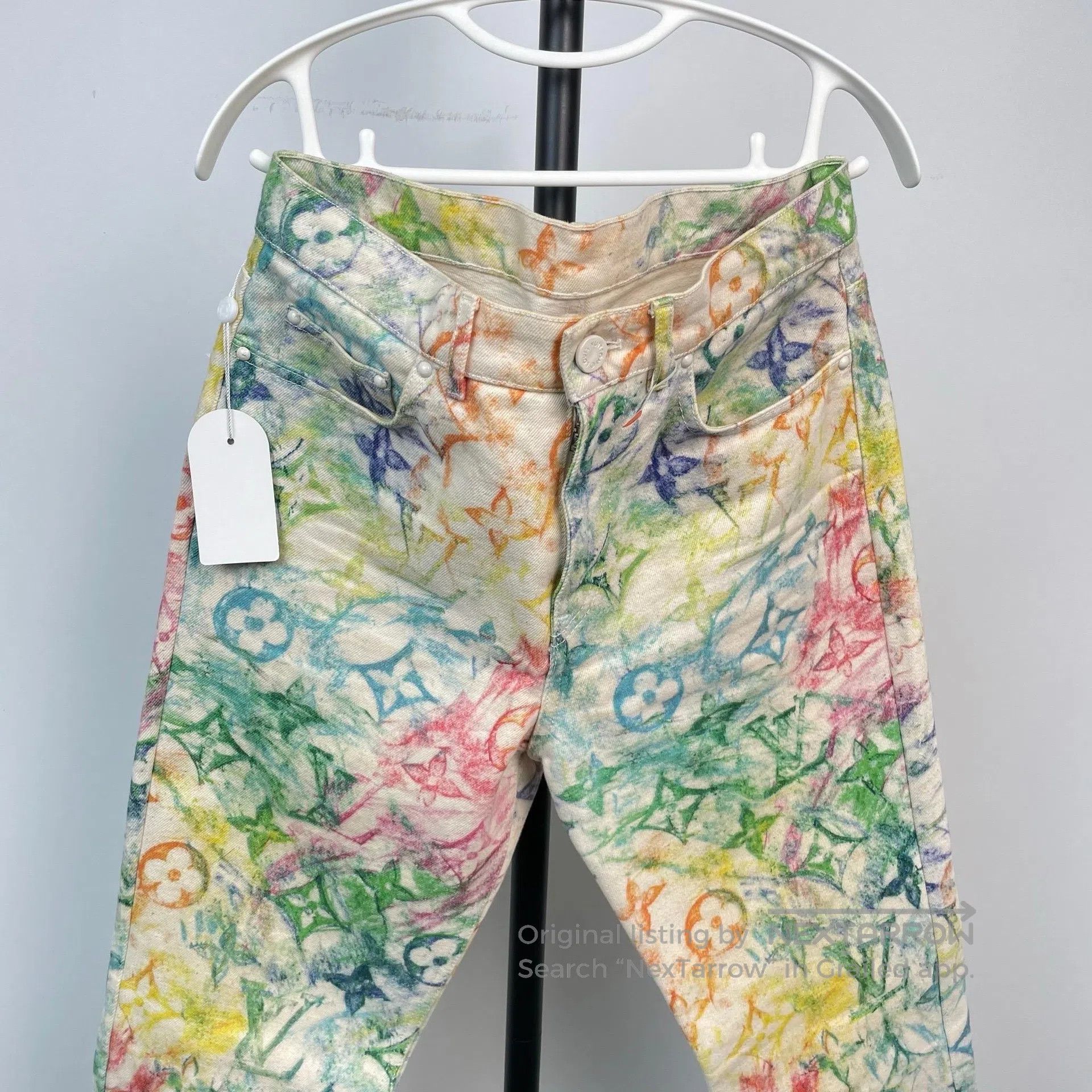 Louis Vuitton Louis Vuitton Colorful Crayon Print Full Length Jeans| Size US 28 / EU 44 - 8 Thumbnail