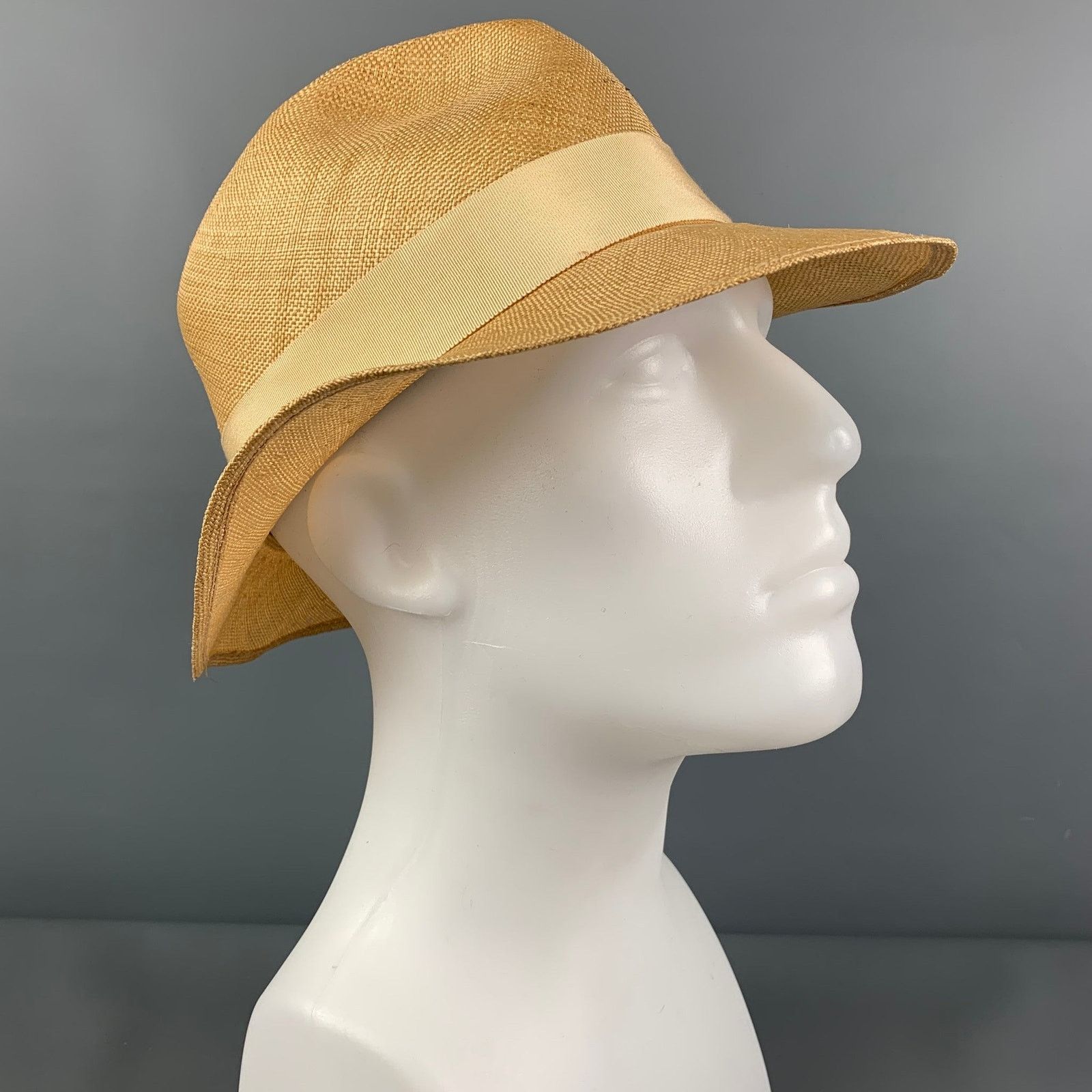 Paul Stuart Vintage PAUL STUART Beige Straw Fedora Hat Size ONE SIZE - 1 Thumbnail