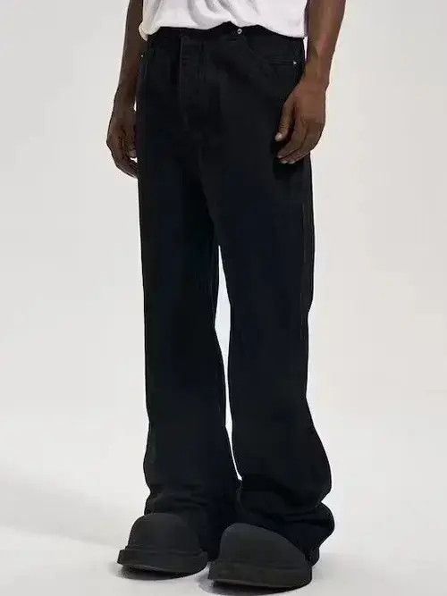 Jean Black Chunky Flared Denim Jeans Size US 32 / EU 48 - 3 Thumbnail