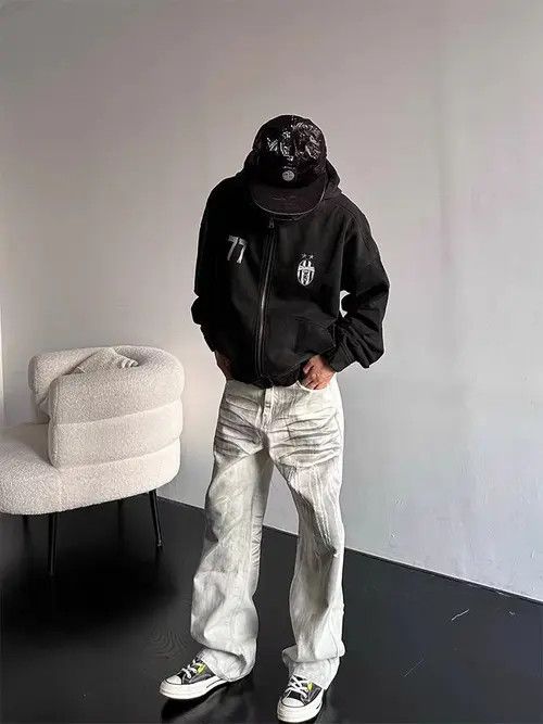 Other Vintage washed and dirty dyed street hip hop y2k jeans Size US 30 / EU 46 - 5 Thumbnail