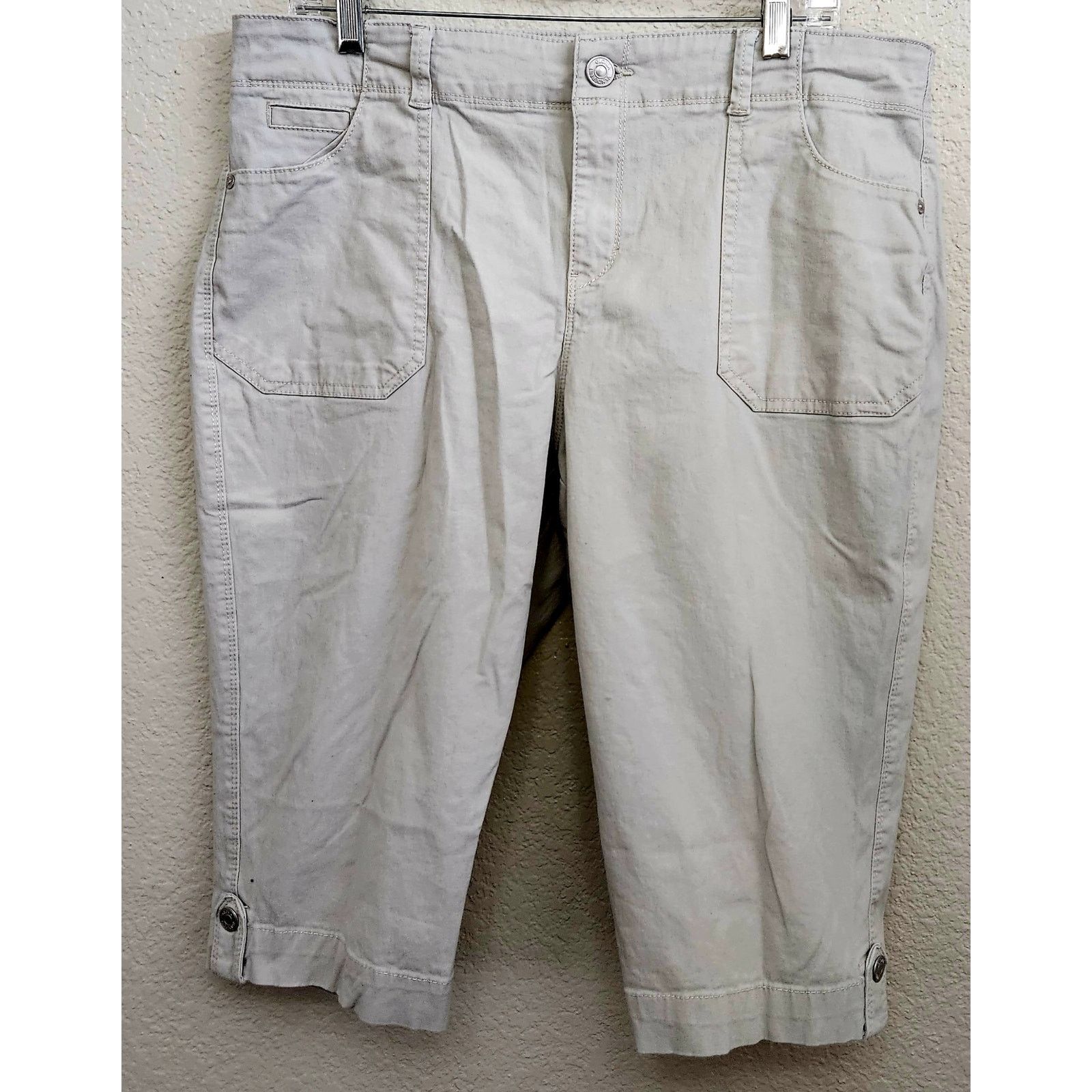Gloria Vanderbilt Gloria Vanderbilt Tan Beige Cropped Skimmer Pants 16P Size 36" / US 14 / IT 50 - 1 Thumbnail