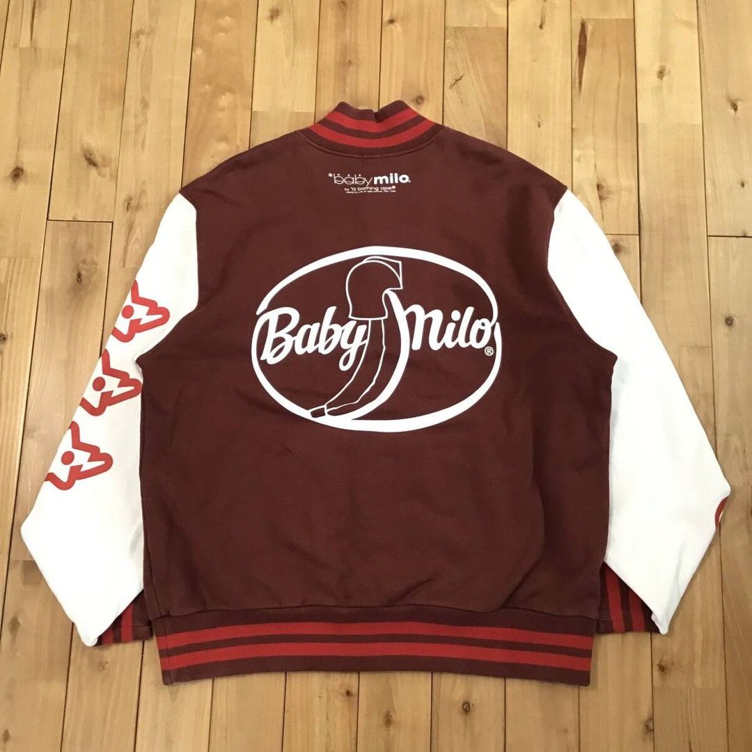 Bape × Nigo BAPE Milo logo sweat varsity jacket dark red a bathing ape Size US L / EU 52-54 / 3 - 2 Thumbnail