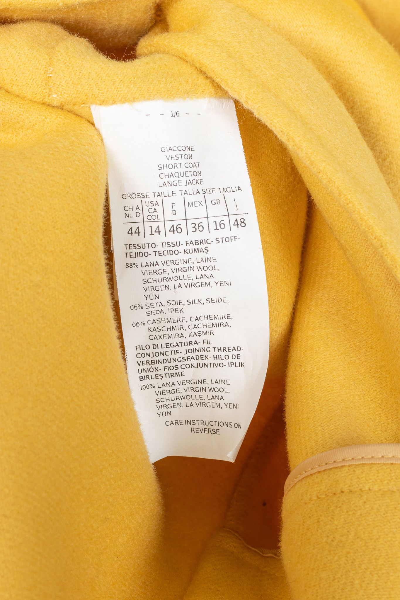 Max Mara Max Mara Studio Yellow Double-Faced Wool Shawl-Collar Coat Size XL / US 12-14 / IT 48-50 - 8 Thumbnail