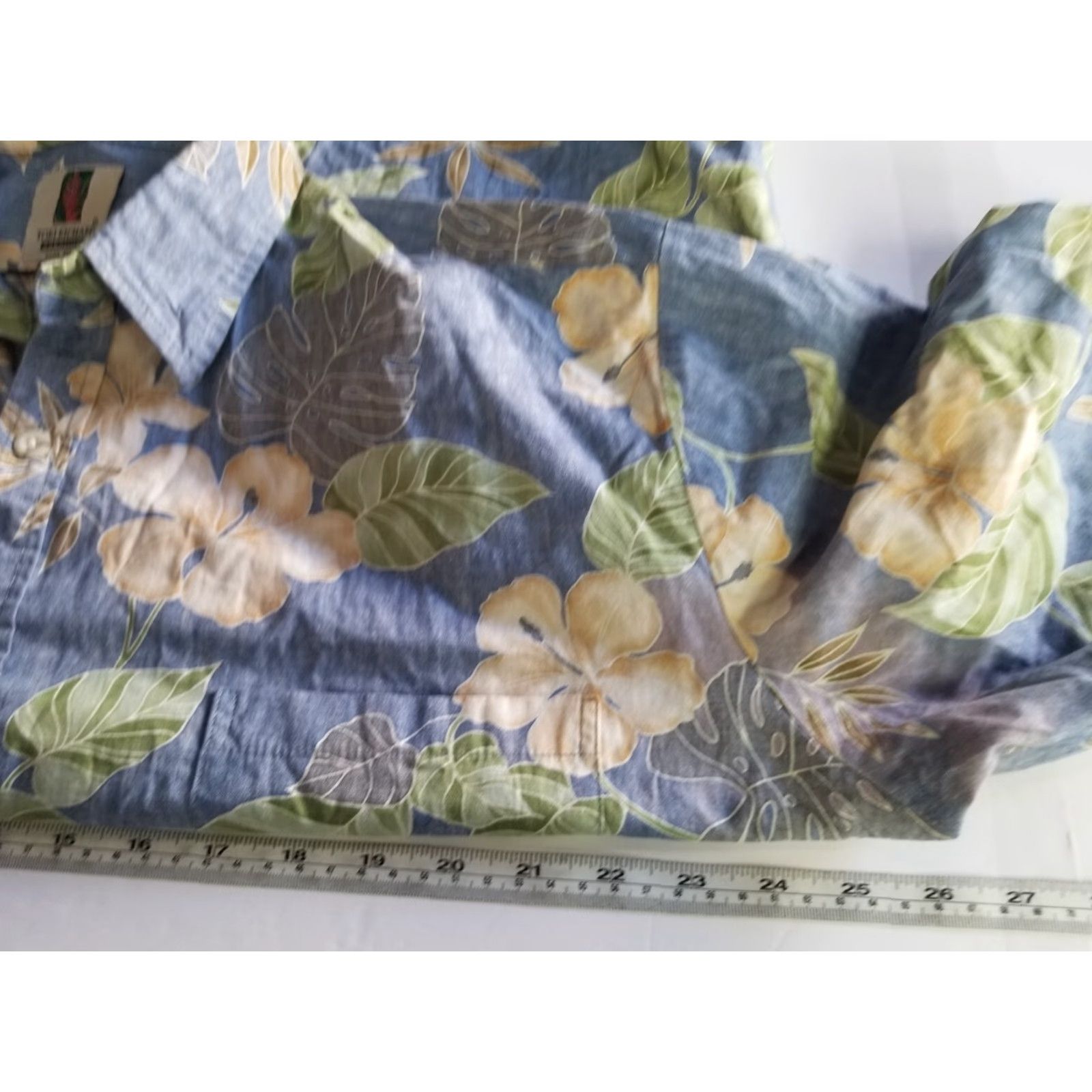 Tori Richard Tori Richard Button-Up Shirt XL Hawaiian Geometric Cotton Short Sleeve Mens Blue USA MADE Size US XL / EU 56 / 4 - 4 Thumbnail