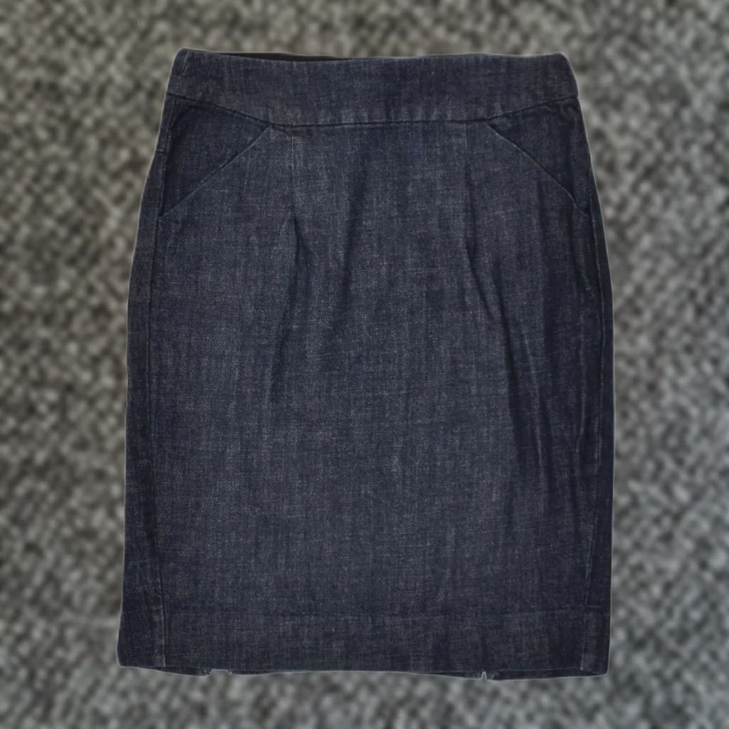 J.Crew J. CREW Womens Stretch Denim Skirt Navy Blue Cotton US 2 XS W25 Size 26" / US 2 / IT 38 - 1 Thumbnail