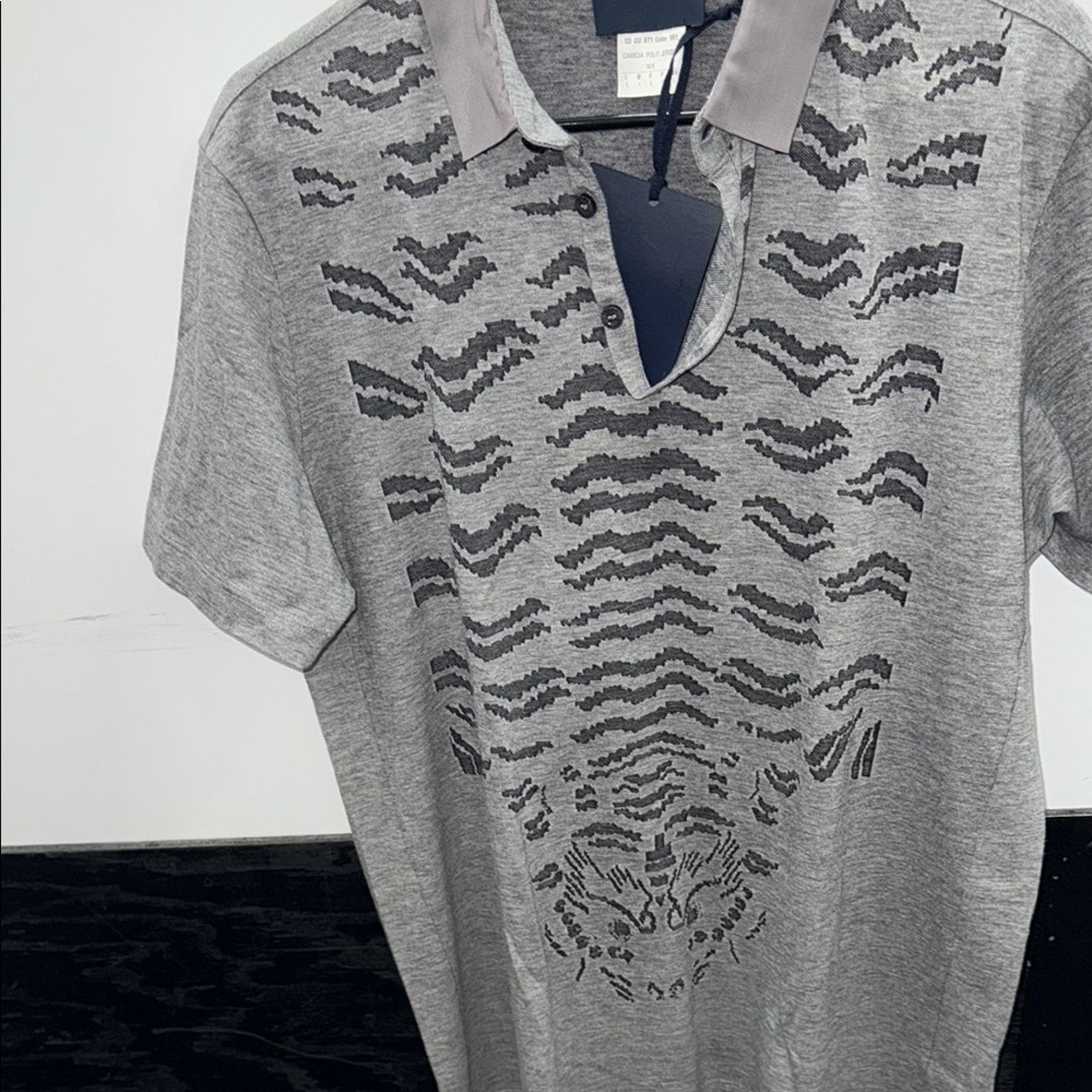 Roberto Cavalli NWT Class by Roberto cavalli Men's Gray Polo Shirt Size L Size US L / EU 52-54 / 3 - 5 Thumbnail