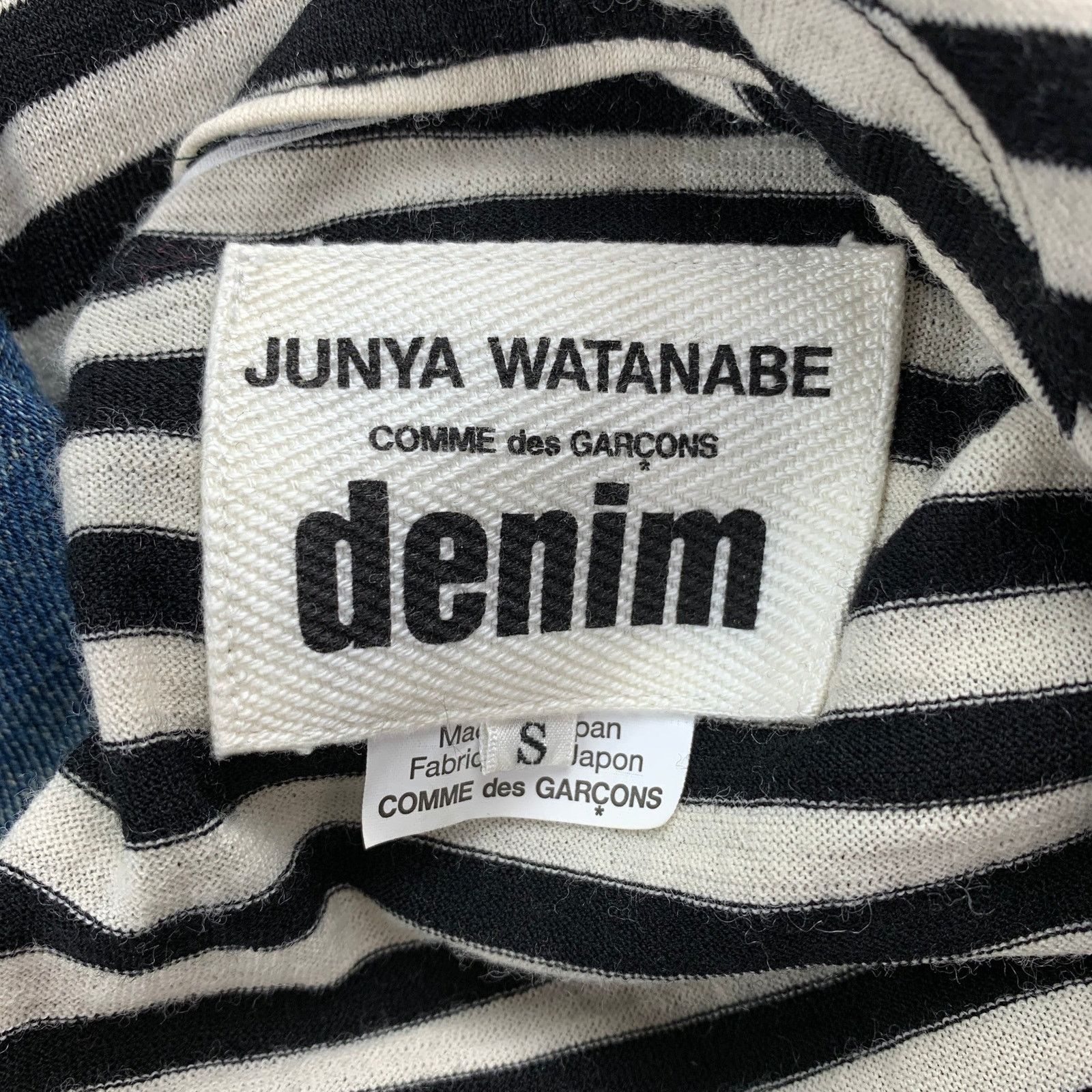 Junya Watanabe S Black & White Stripe Jersey Layered Denim Jacket Dress Size S / US 4 / IT 40 - 8 Thumbnail