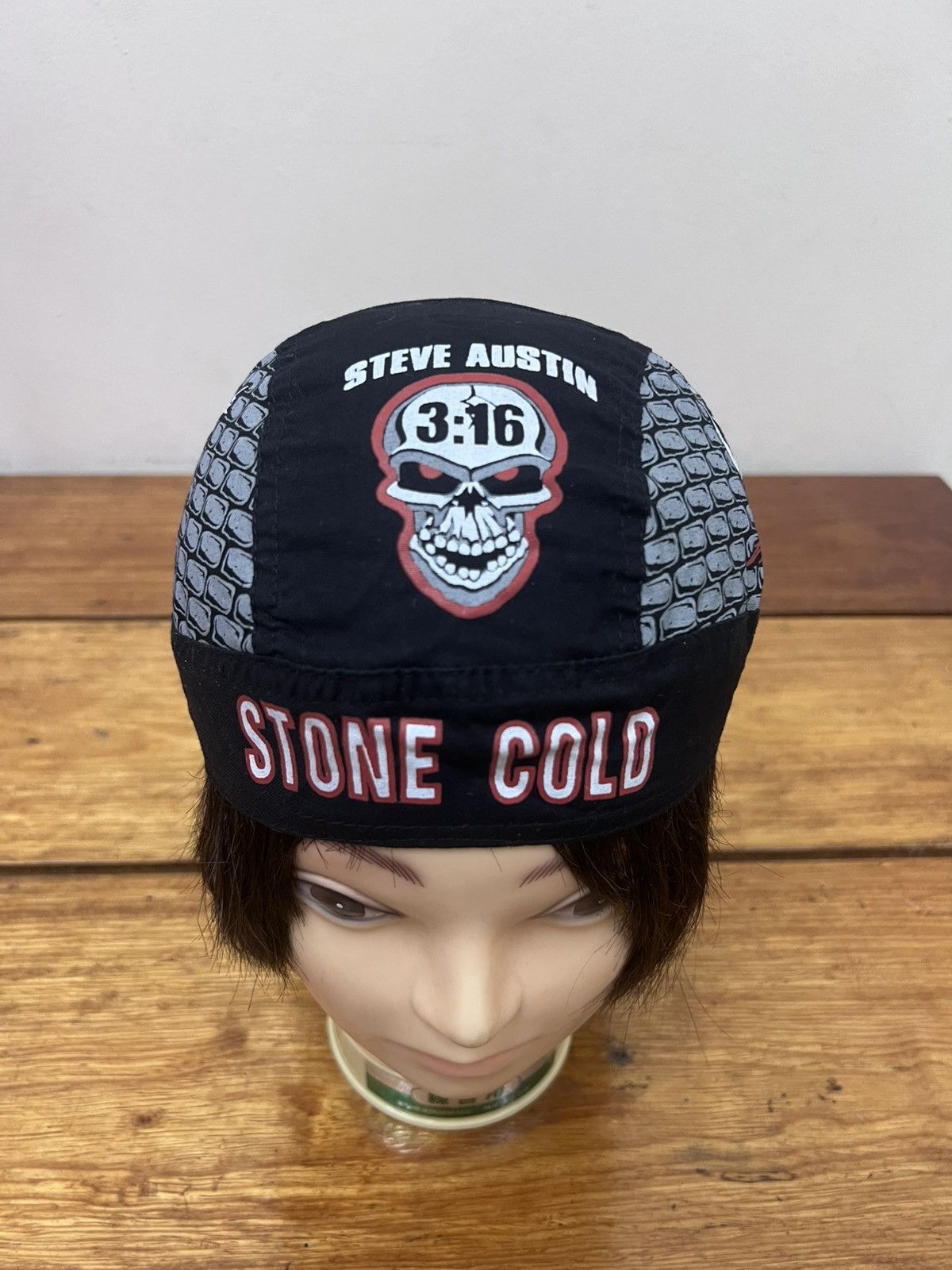 Vintage × WWE Vintage WWE Stone Cold Skull Cap Bandana Steve Austin 3:16🔥 Size ONE SIZE - 2 Thumbnail
