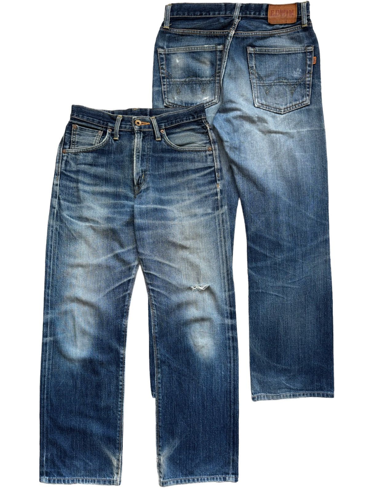 Edwin Vintage Edwin 505zx Distressed Selvedge Jeans Size US 28 / EU 44 - 1 Thumbnail