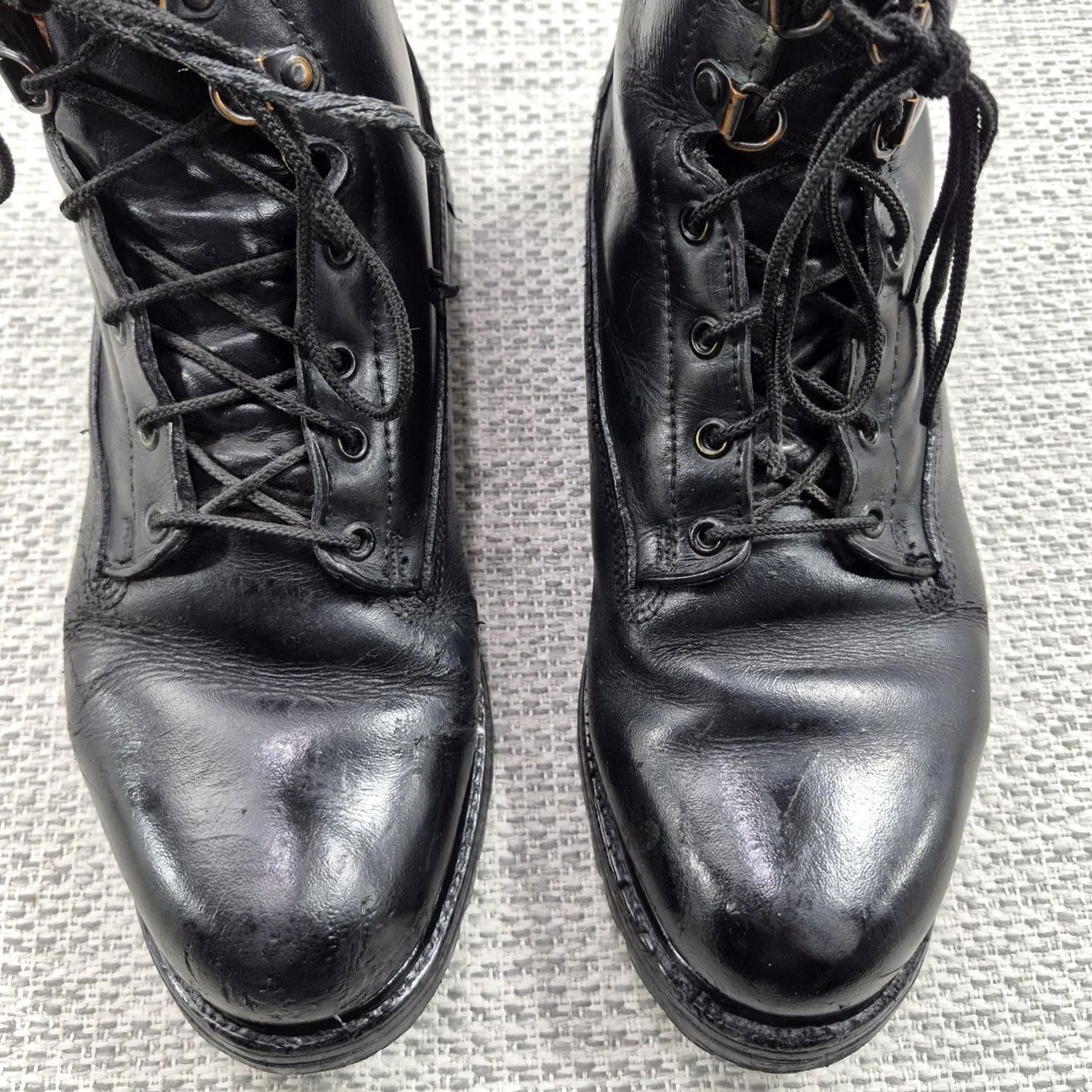 Vibram ROCKY Combat Boots Mens Size 10 W Black Leather Lace Up Vibram Lug Sole Workwear Mid-Calf Mens Boots Leather Black Lug Sole Vibram Size US 10 / EU 43 - 5 Thumbnail