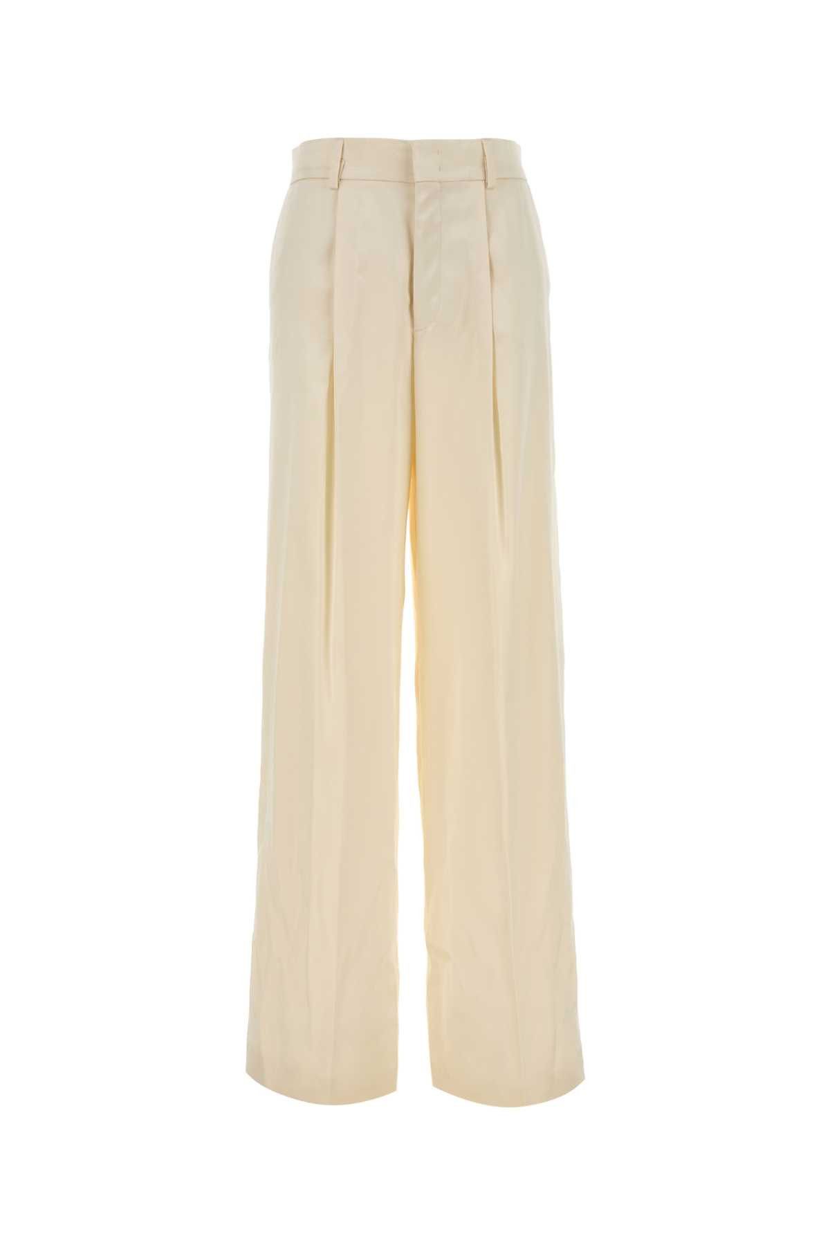 Alberta Ferretti Ivory Satin Wide-Leg Pant Size 27" / US 4 / IT 40 - 1 Thumbnail