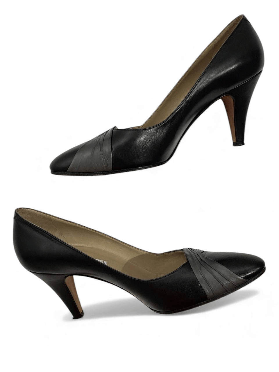 Celine Celine Paris Vintage Black Mid Heel Pumps Shoes Size US 7 / IT 37 - 2 Thumbnail