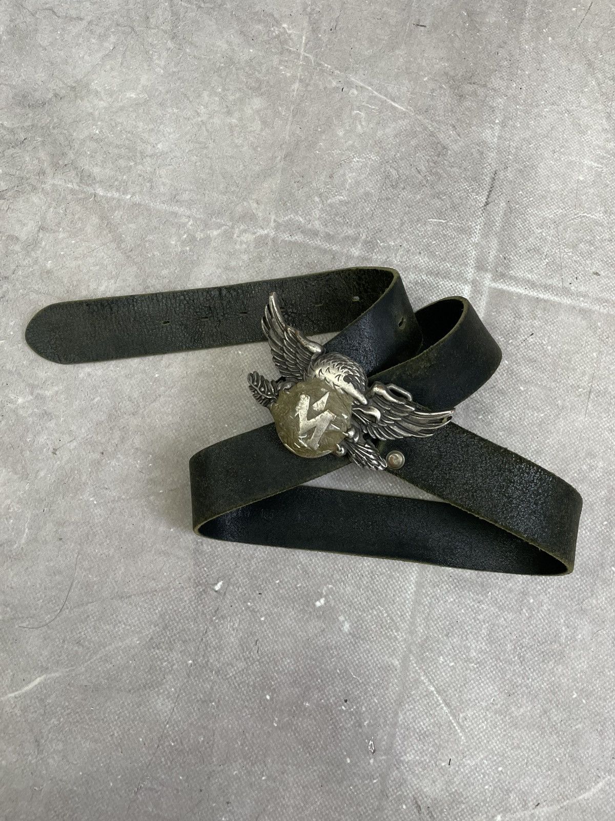 Mustang Rare Eagle buckle leather belt watanabe style leather belt Size ONE SIZE - 9 Thumbnail