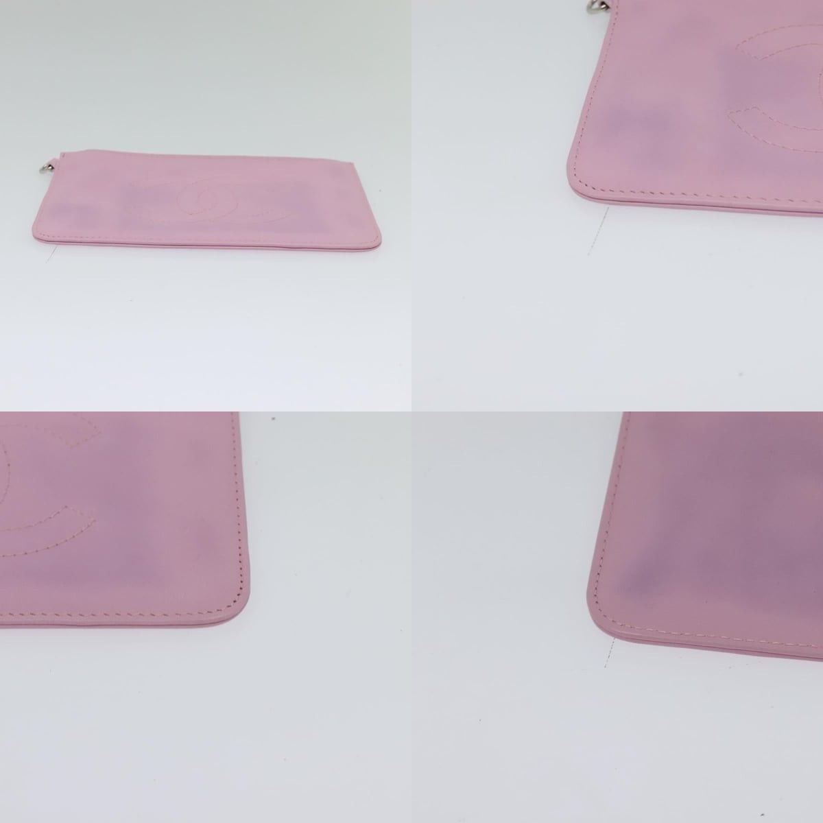 Chanel Chanel Pouch Leather Pink CC Size ONE SIZE - 4 Thumbnail