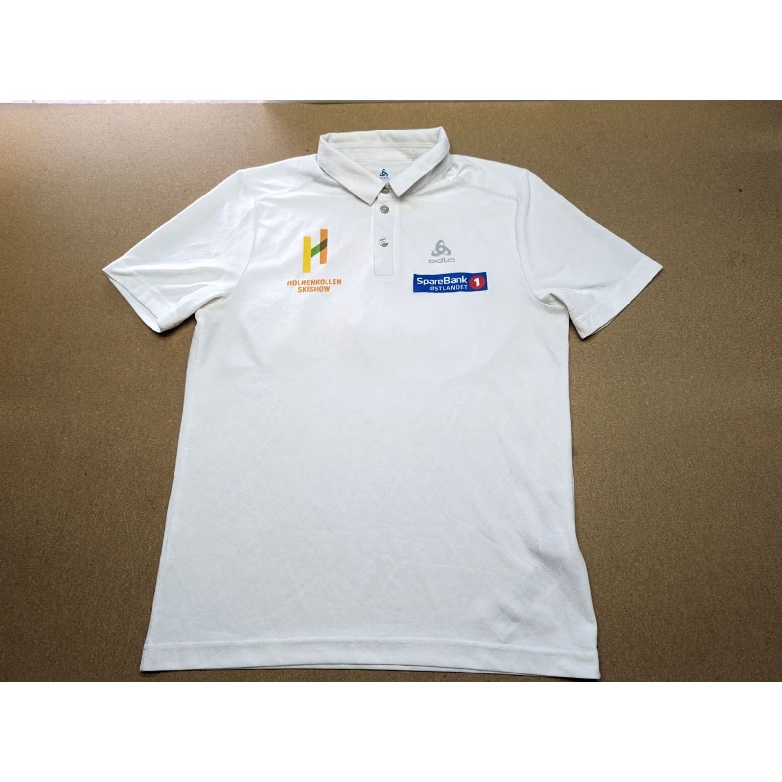 Odlo Odlo Polo Shirt Mens XS White Pique Button Small Sparebank Holemnkollen Size US S / EU 44-46 / 1 - 2 Thumbnail