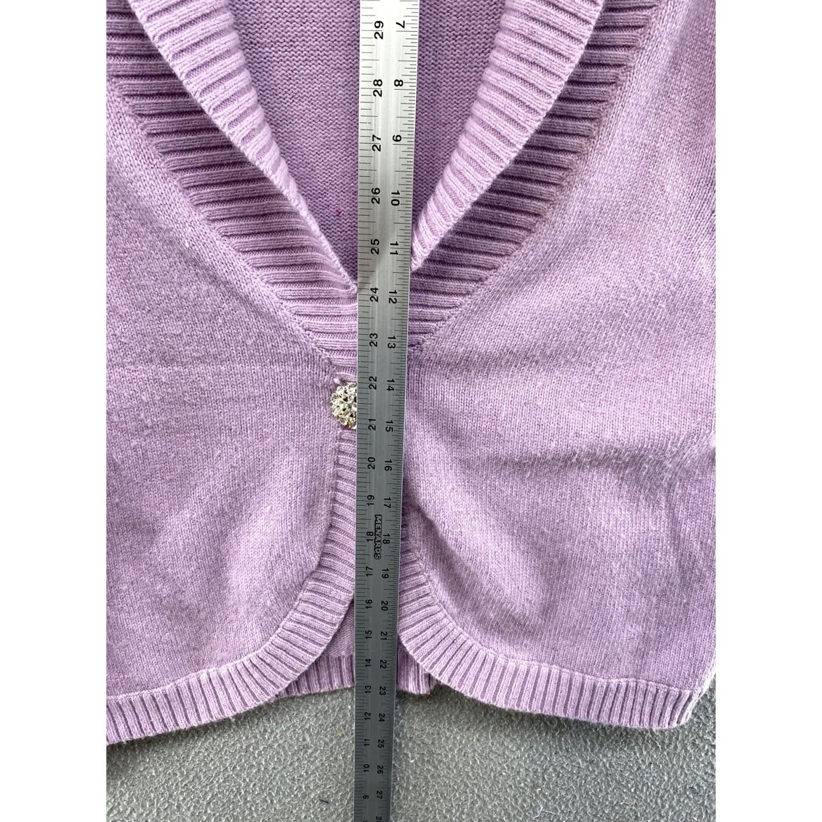 Worthington Worthington Purple Sparkle Cardigan Sweater in Women’s XL, Collared, Long Sleeve, Purple, Metal Theme, Silver Accent, Polyester, Cardigan, Women, XL Size XL / US 12-14 / IT 48-50 - 6 Thumbnail