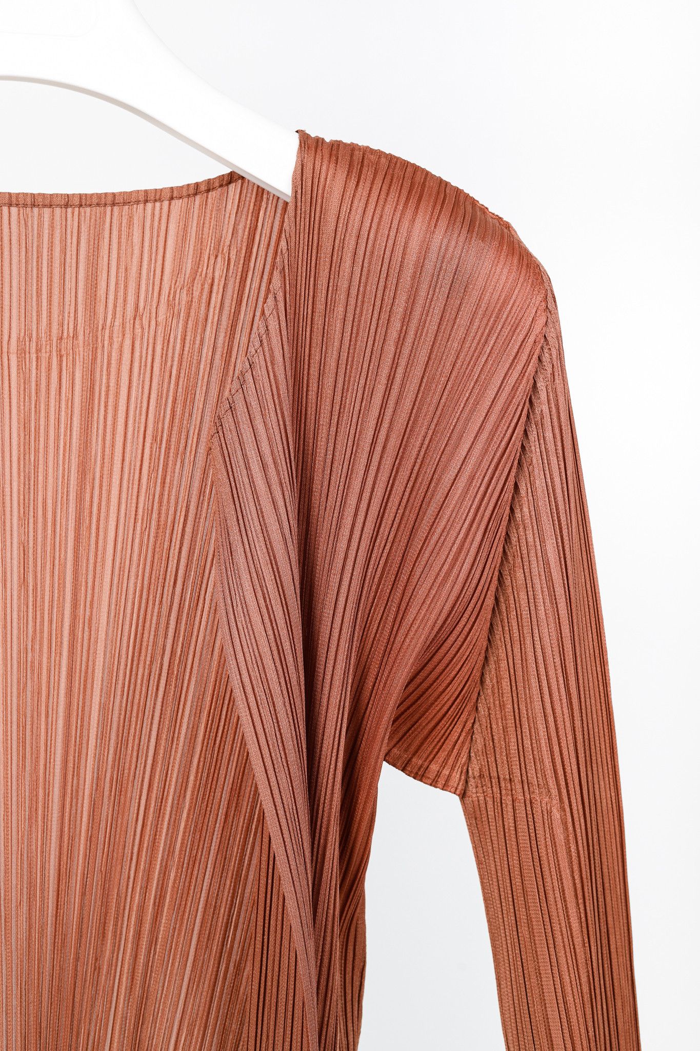 Pleats Please Issey Miyake Pleats Please Issey Miyake Terracotta Open-Front Cardigan Size S / US 4 / IT 40 - 4 Thumbnail