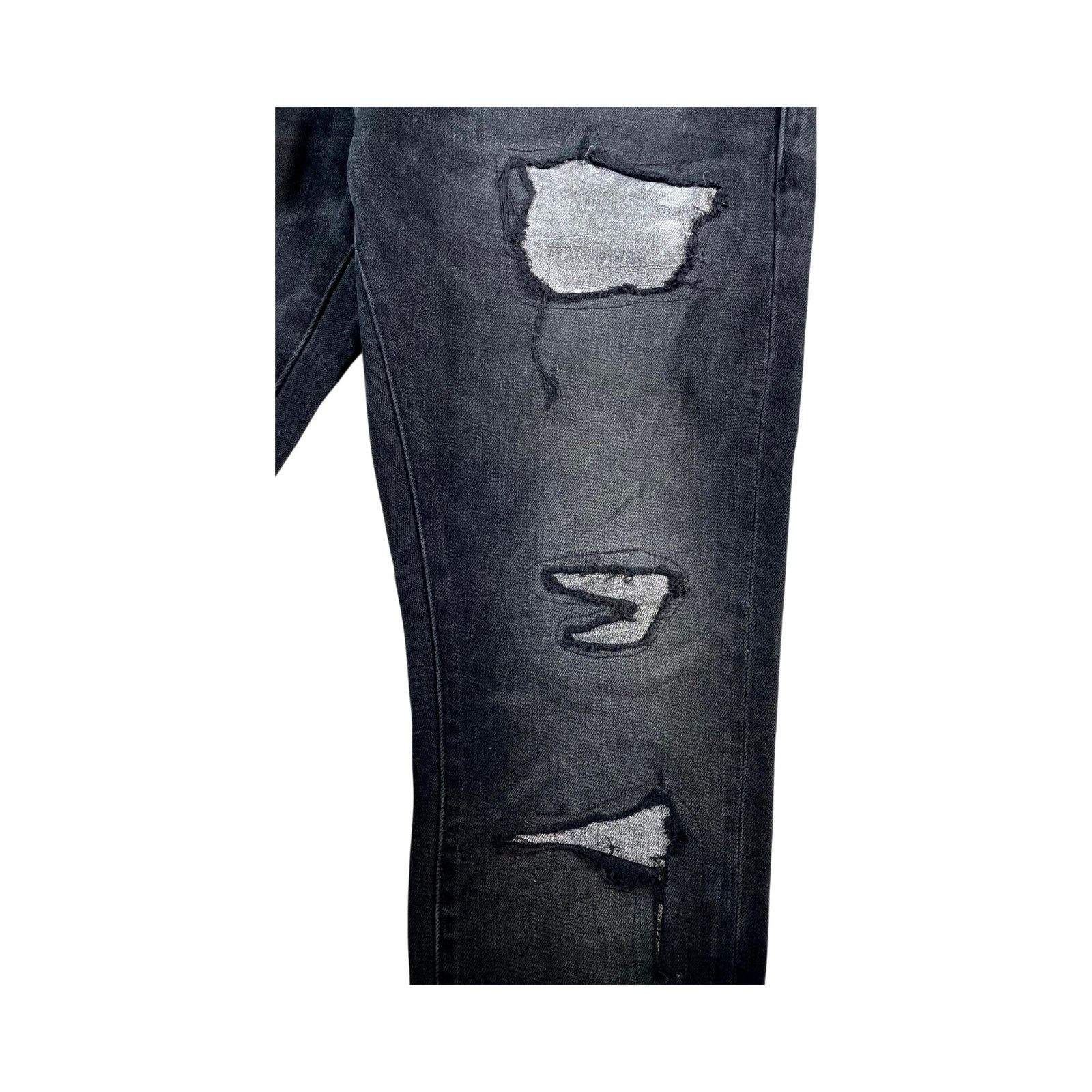 Purple Brand Purple Brand Patchwork Black & Silver Jeans Size US 30 / EU 46 - 3 Thumbnail