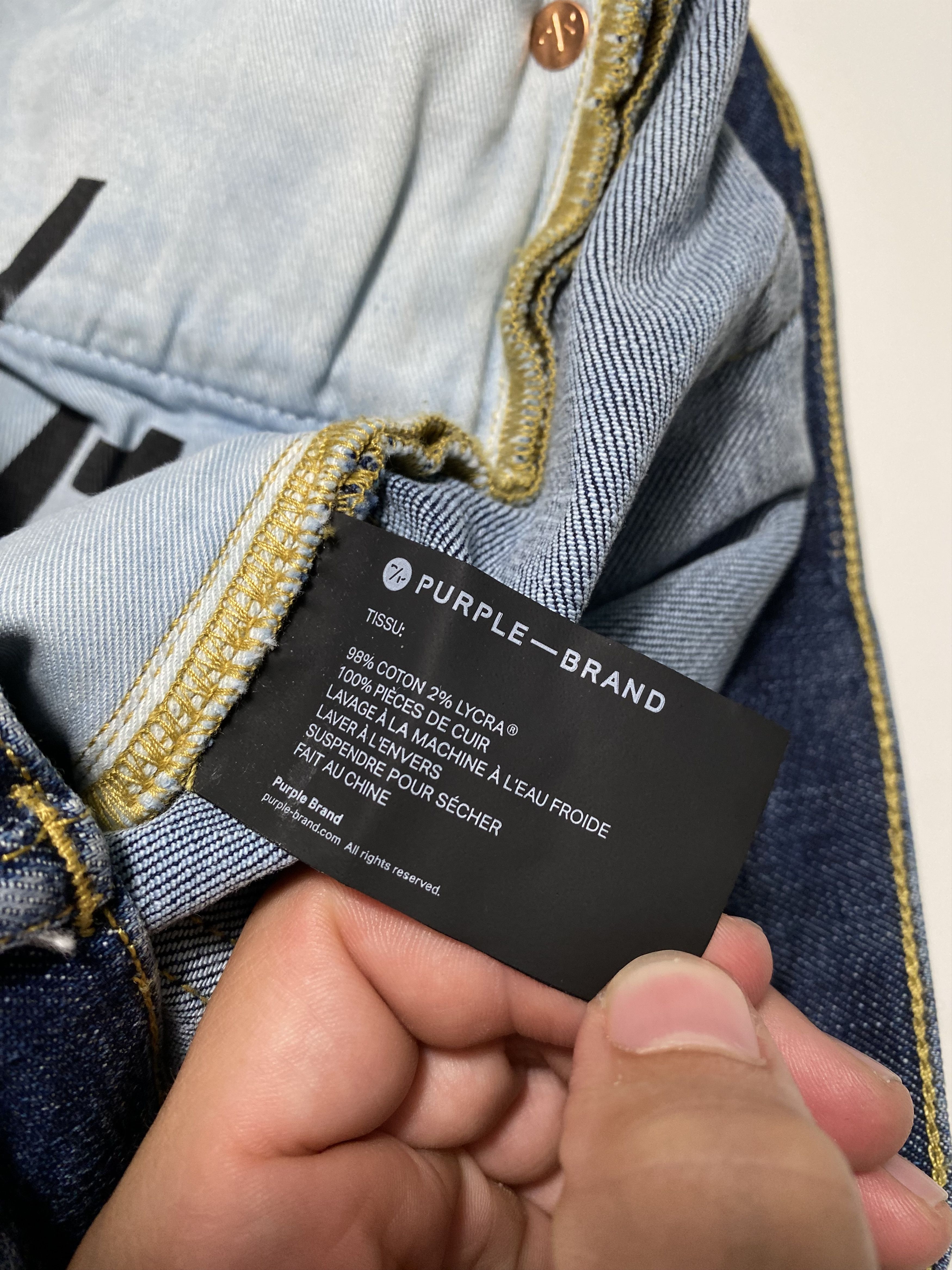 Purple Brand Purple Jeans P001 Pre Distressed Dark Denim Size 32x34 Size US 32 / EU 48 - 11 Thumbnail