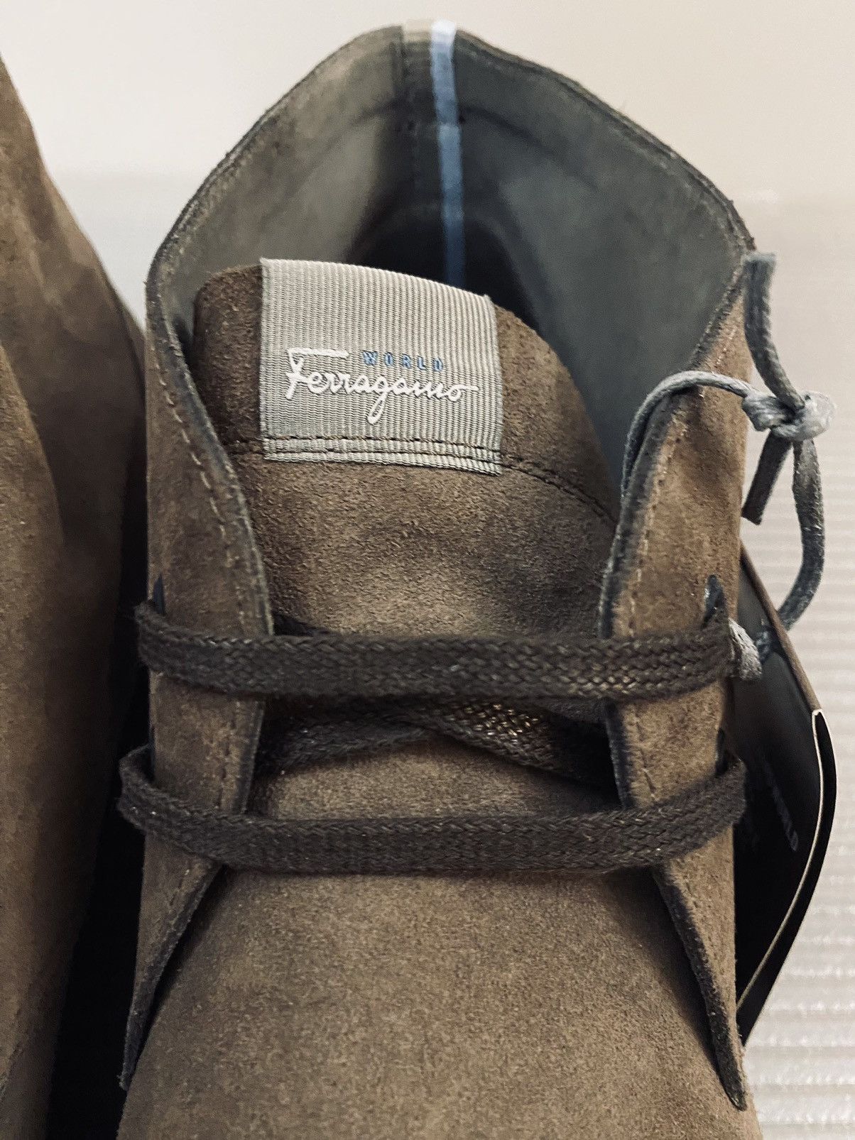 Salvatore Ferragamo Beige Chukka Boots‎ Salvatore Ferragamo Ferragamo ?? eco friendly mud suede  main image 4