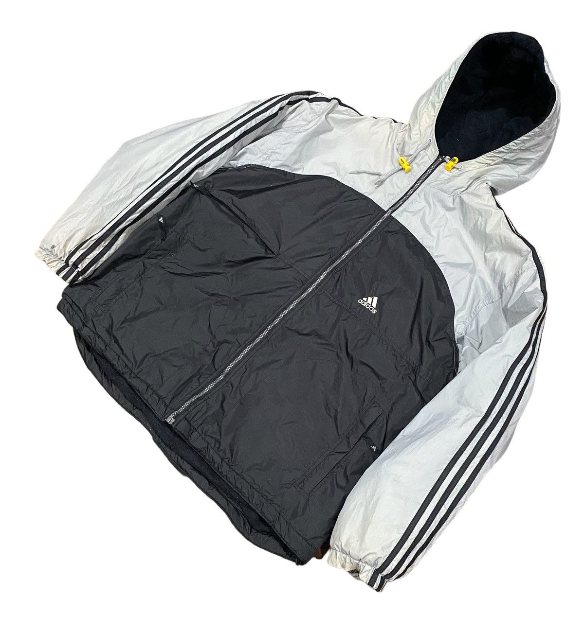 Vintage Vintage 90s ADIDAS Zipper Hoodie (L) Size US L / EU 52-54 / 3 - 2 Thumbnail