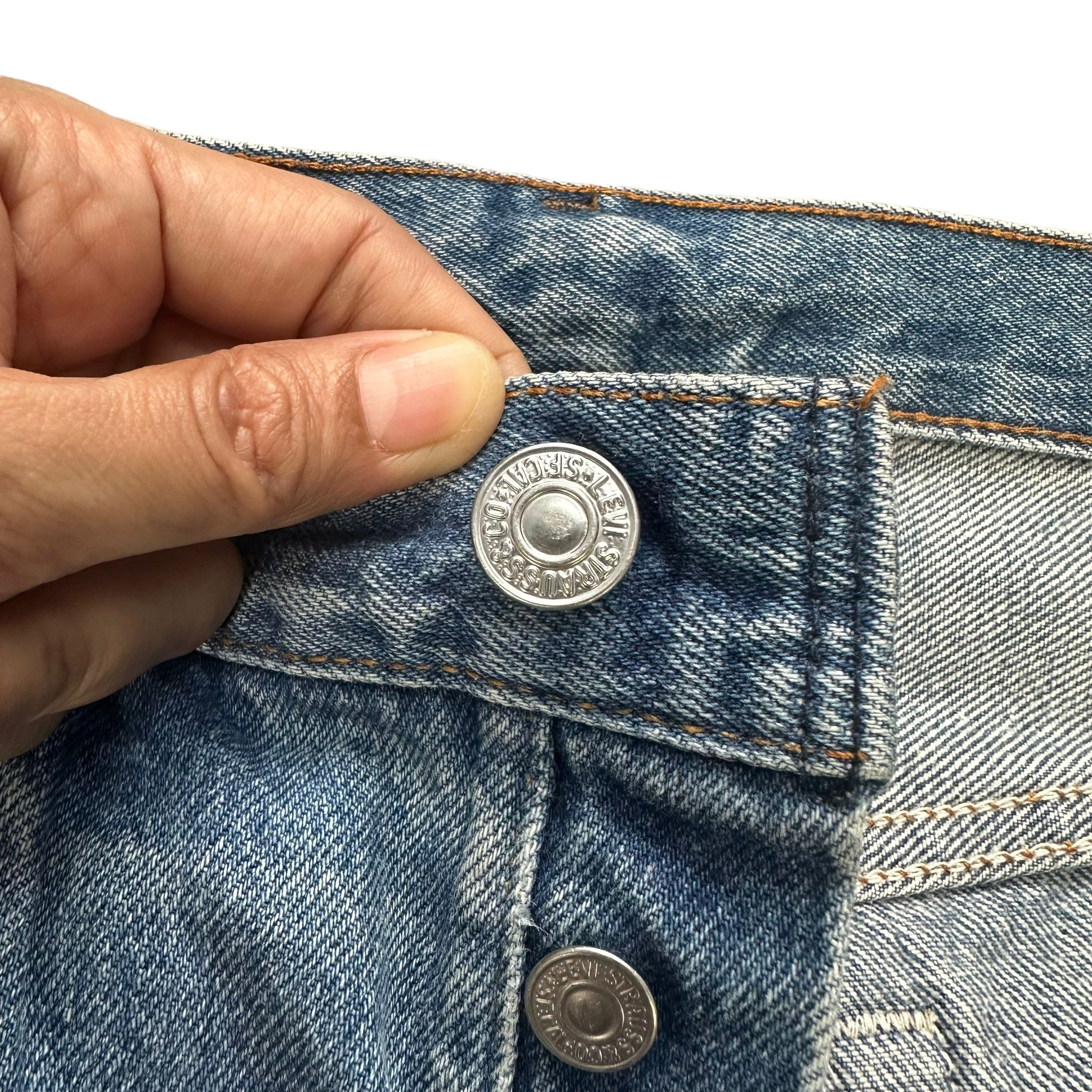 Levi's Vintage Clothing TRASHED🔥 LEVIS 501 FLY BUTTON DISTRESS DENIM PANT #8098-203 Size US 31 - 5 Thumbnail