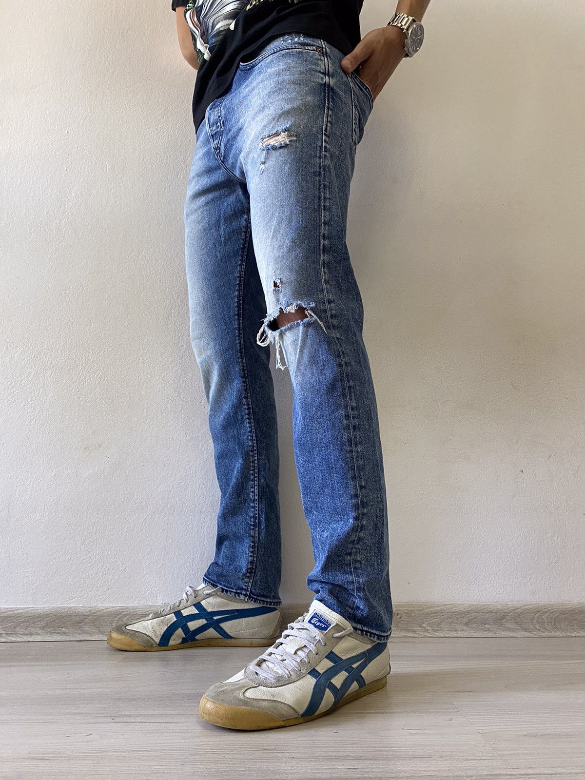 Diesel Jeans Dirty Pants Diesel Faded Crash Denim Thrashed y2k Size US 32 / EU 48 - 4 Thumbnail