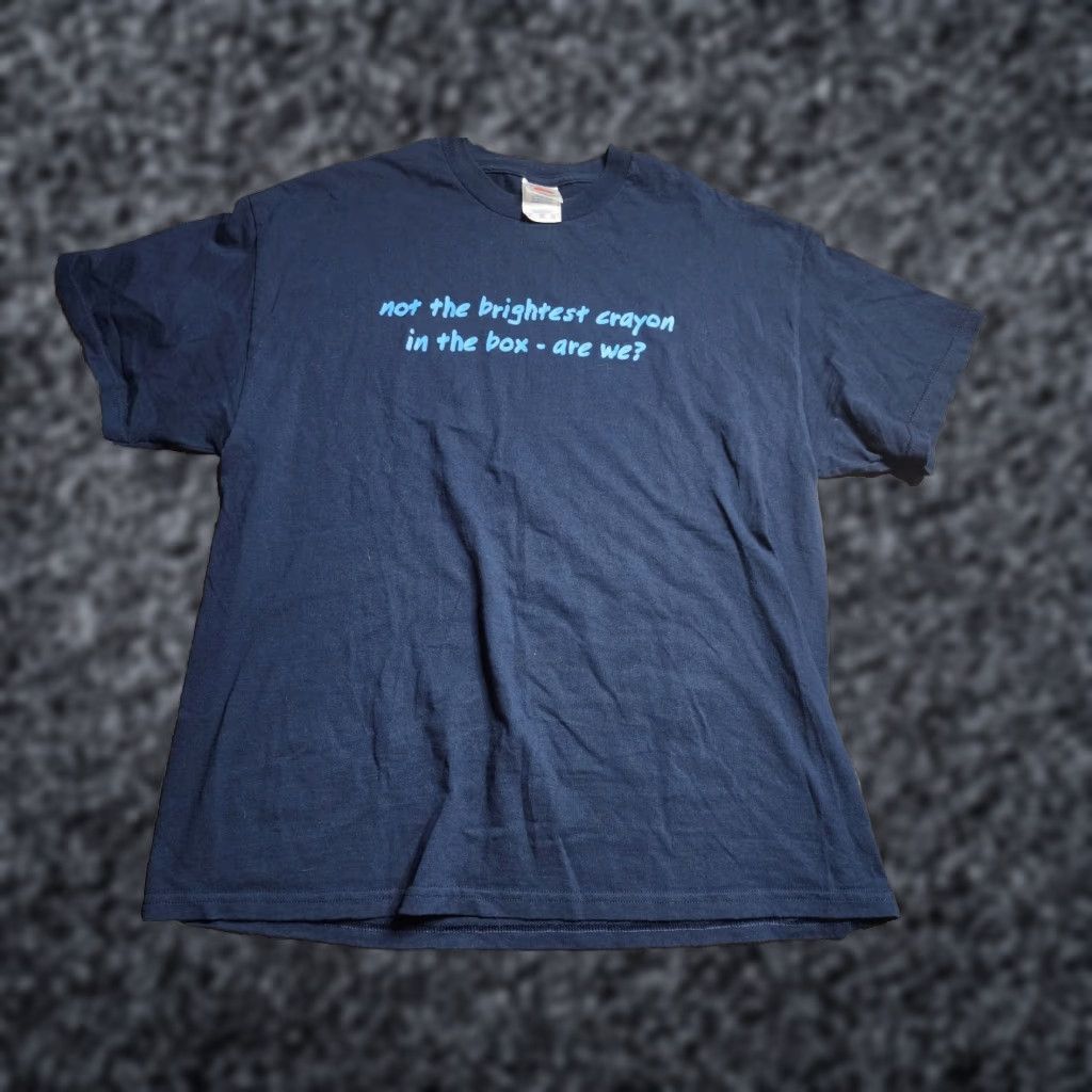 Vintage VINTAGE 90s Mens XL Not The Brightest Crayon In The Box T Shirt Size US XL / EU 56 / 4 - 1 Thumbnail