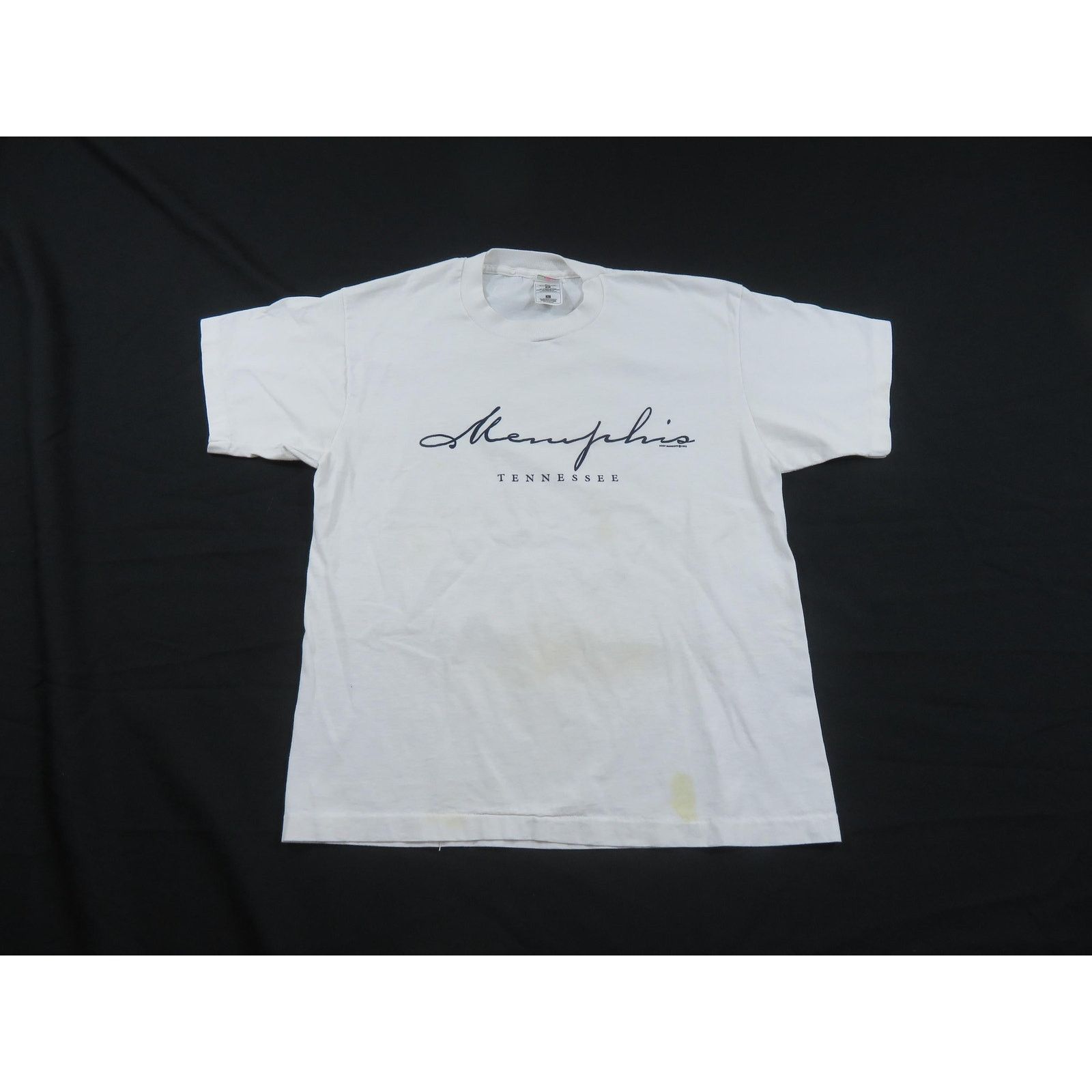 Fruit Of The Loom Memphis Tennessee T-Shirt, Script Writing, White Sz L 1990s Size US L / EU 52-54 / 3 - 1 Thumbnail